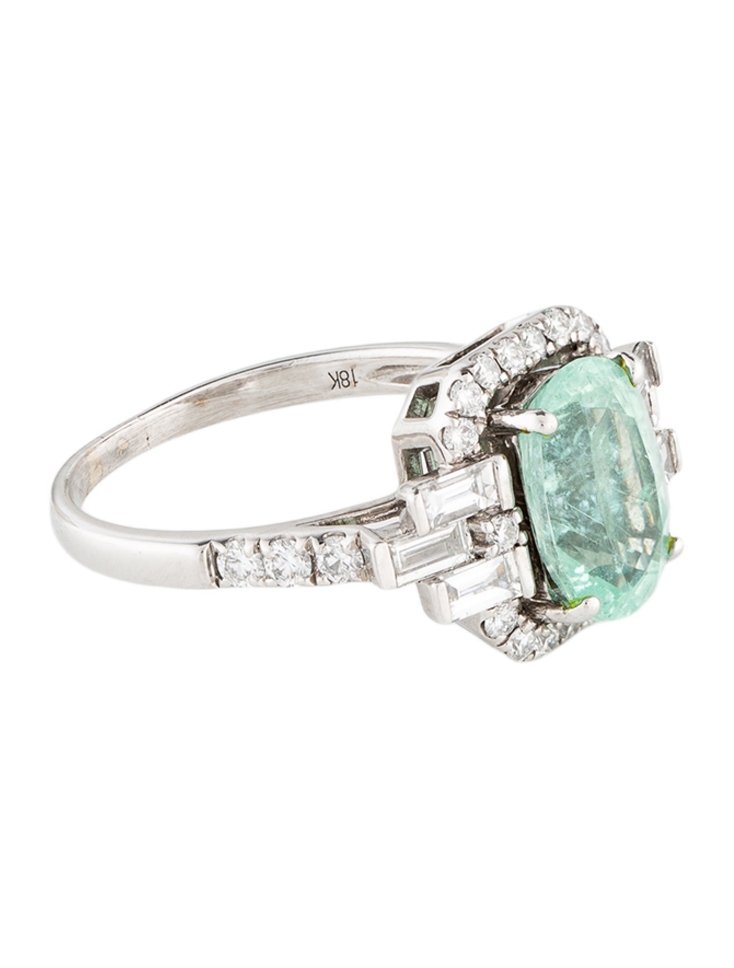 Ring 18K Paraiba Tourmaline & Diamond Halo Cocktail