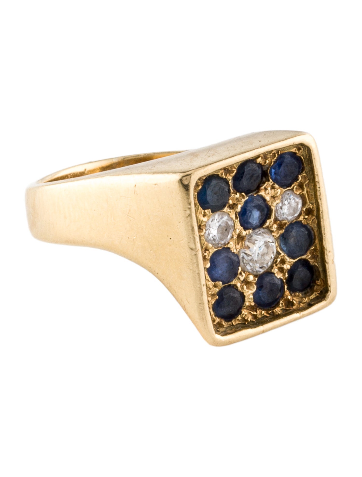 Ring 18K Sapphire & Diamond Signet