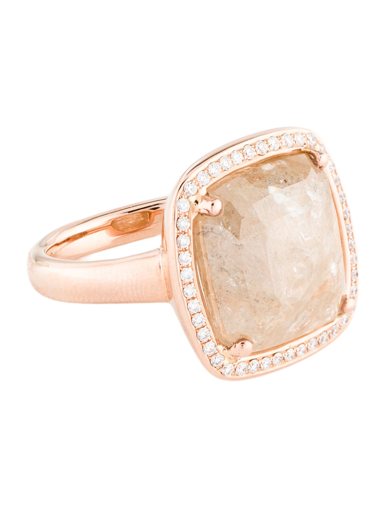 Ring 18K Diamond Halo Cocktail Ring