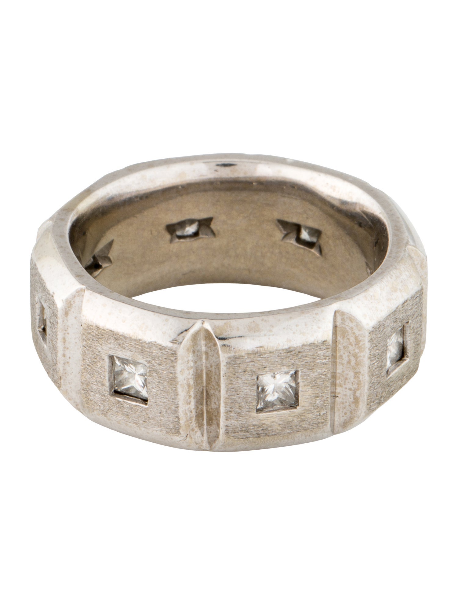 Ring 14K Diamond Square Link Band