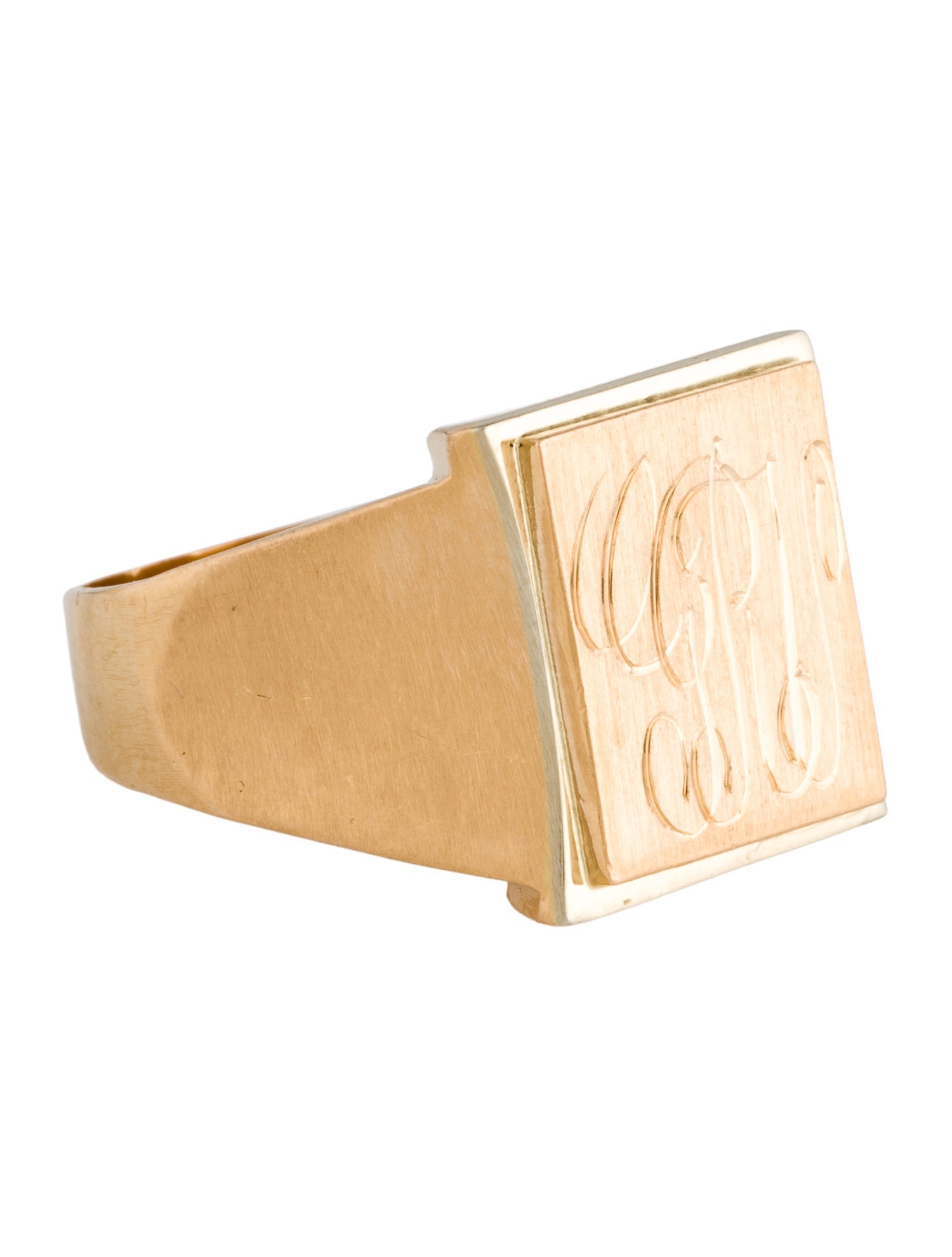 Ring 18K Monogram 'GRU' Signet