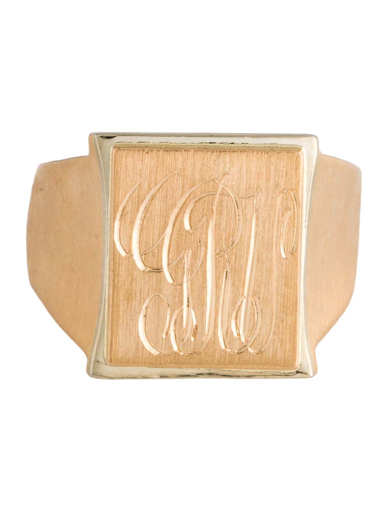 Ring 18K Monogram 'GRU' Signet