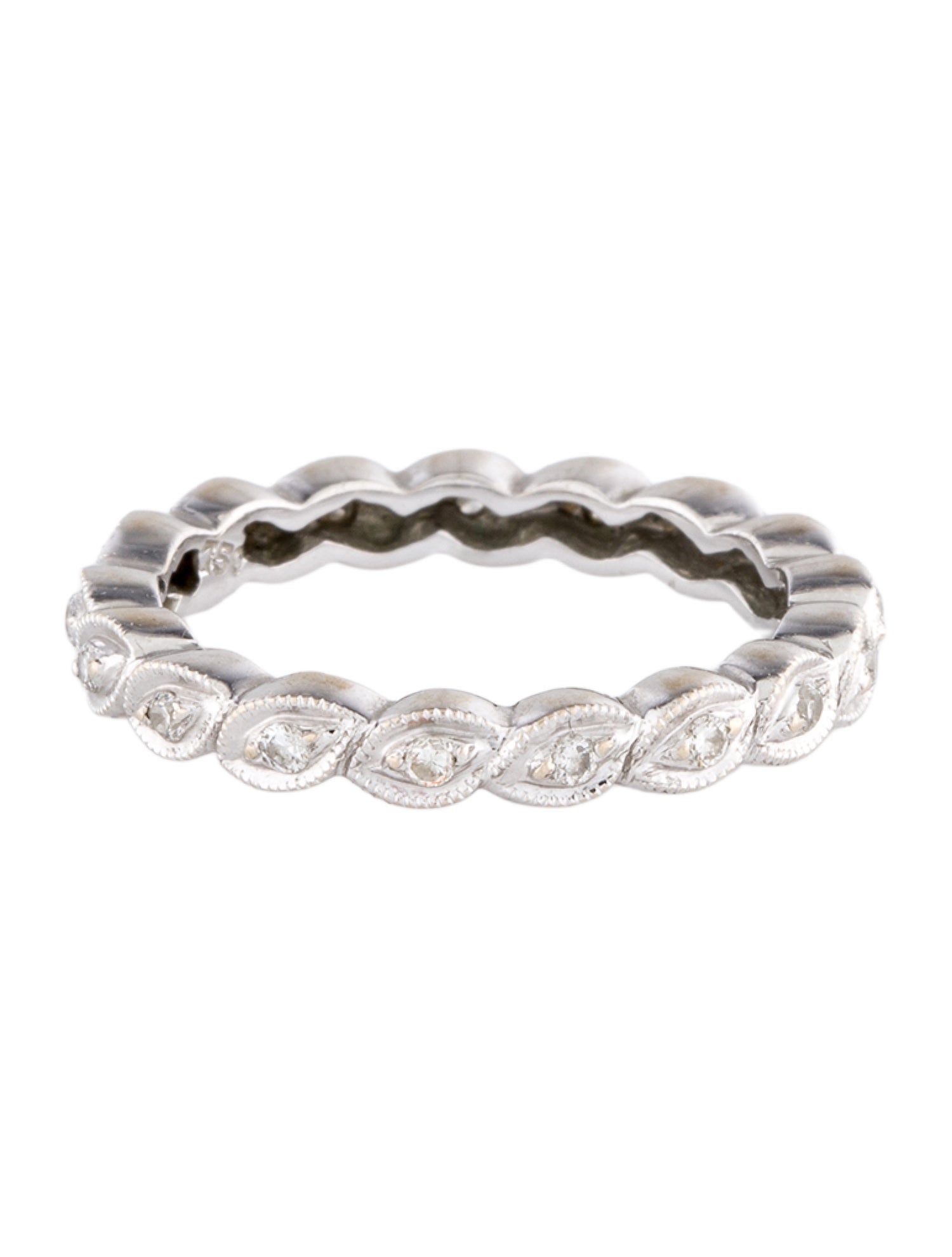 Ring 18K Diamond Milgrain Twist Band