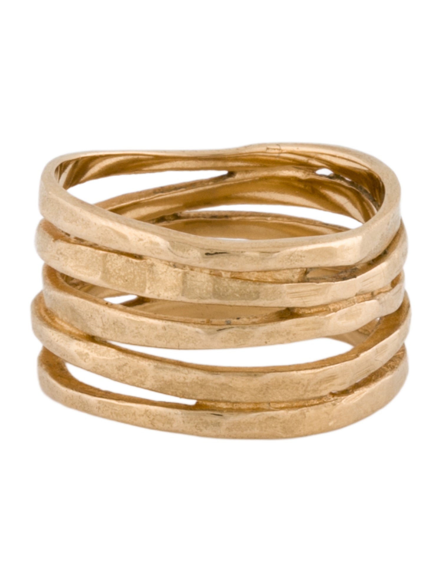 Ring 14K Textured Five Row Band