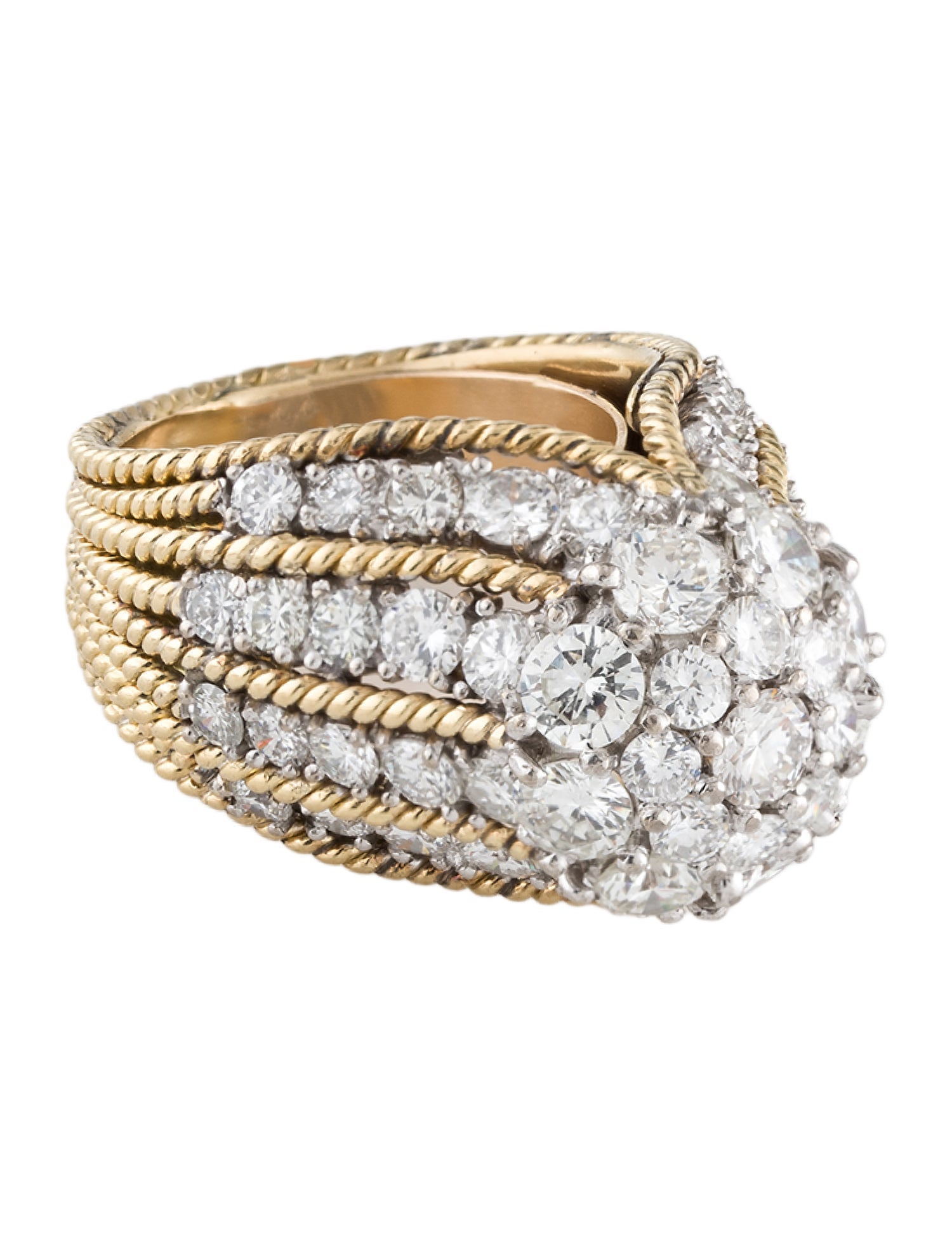 Ring William Ruser 18K 5.51ctw Diamond Dome Cocktail