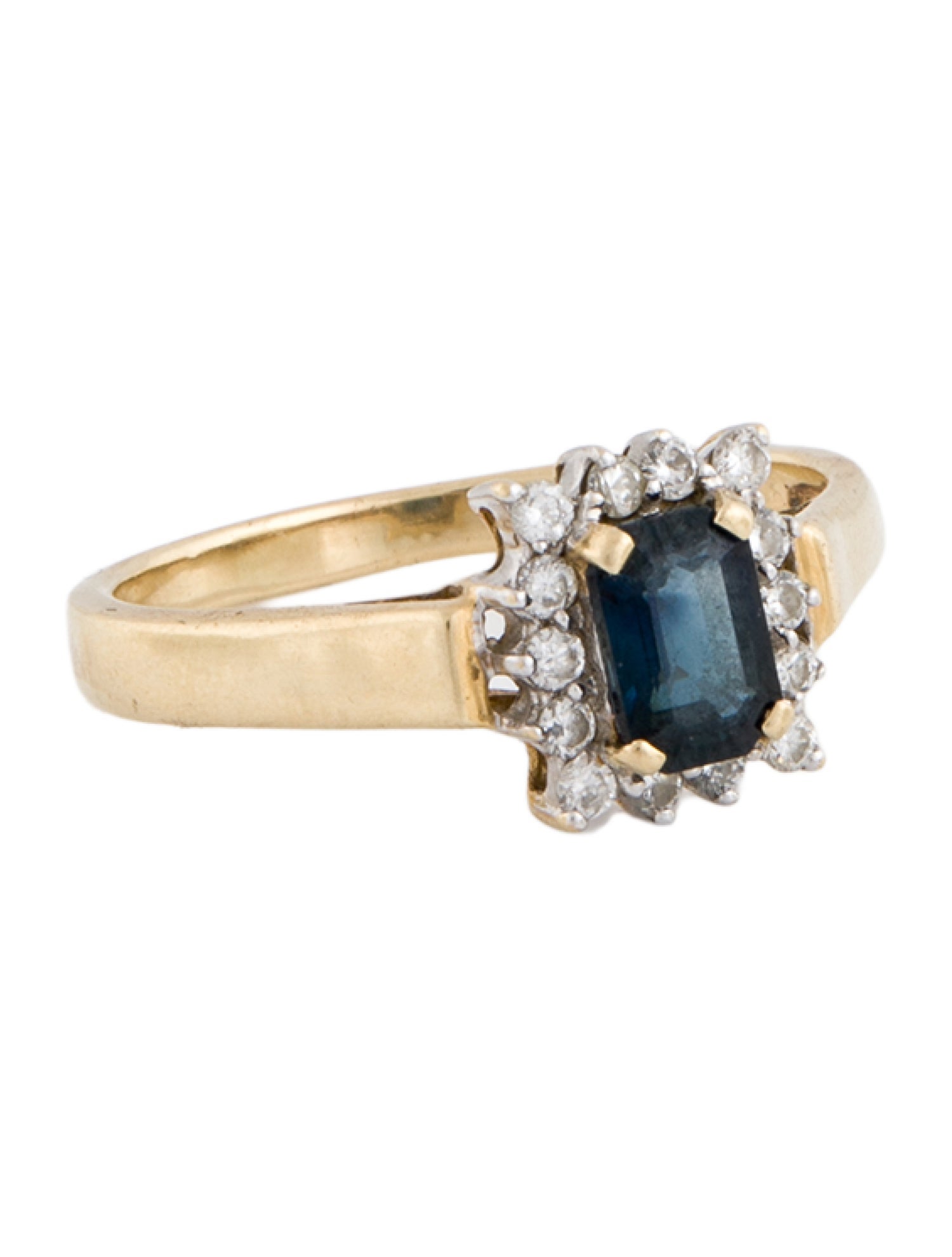 Ring 14K Sapphire & Diamond Cocktail