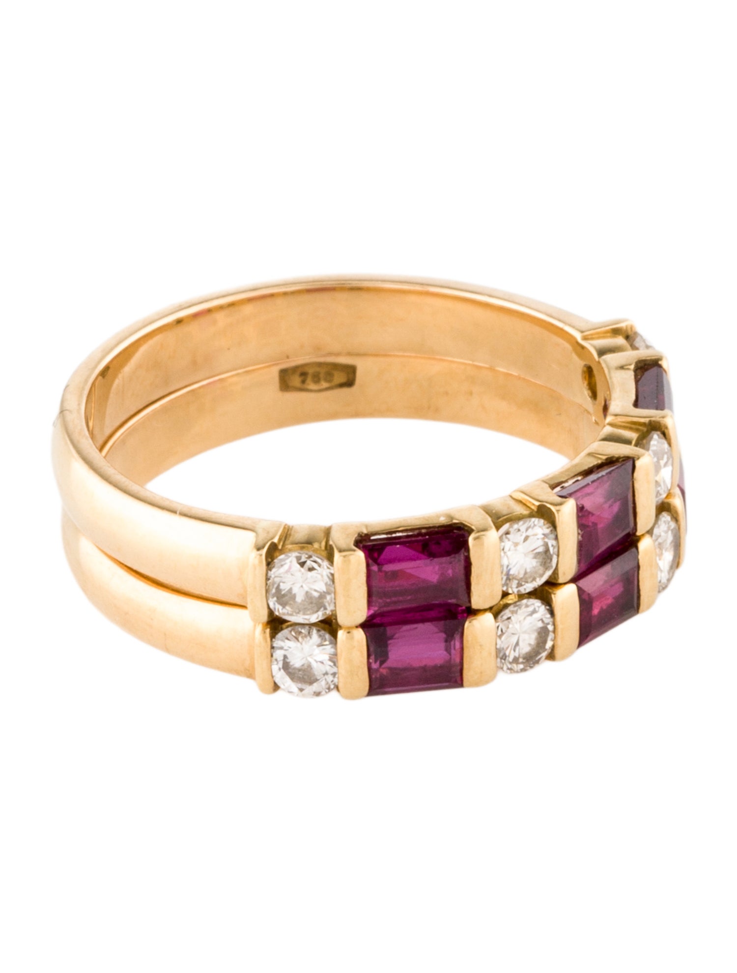 18K Ruby & Diamond Ring Set