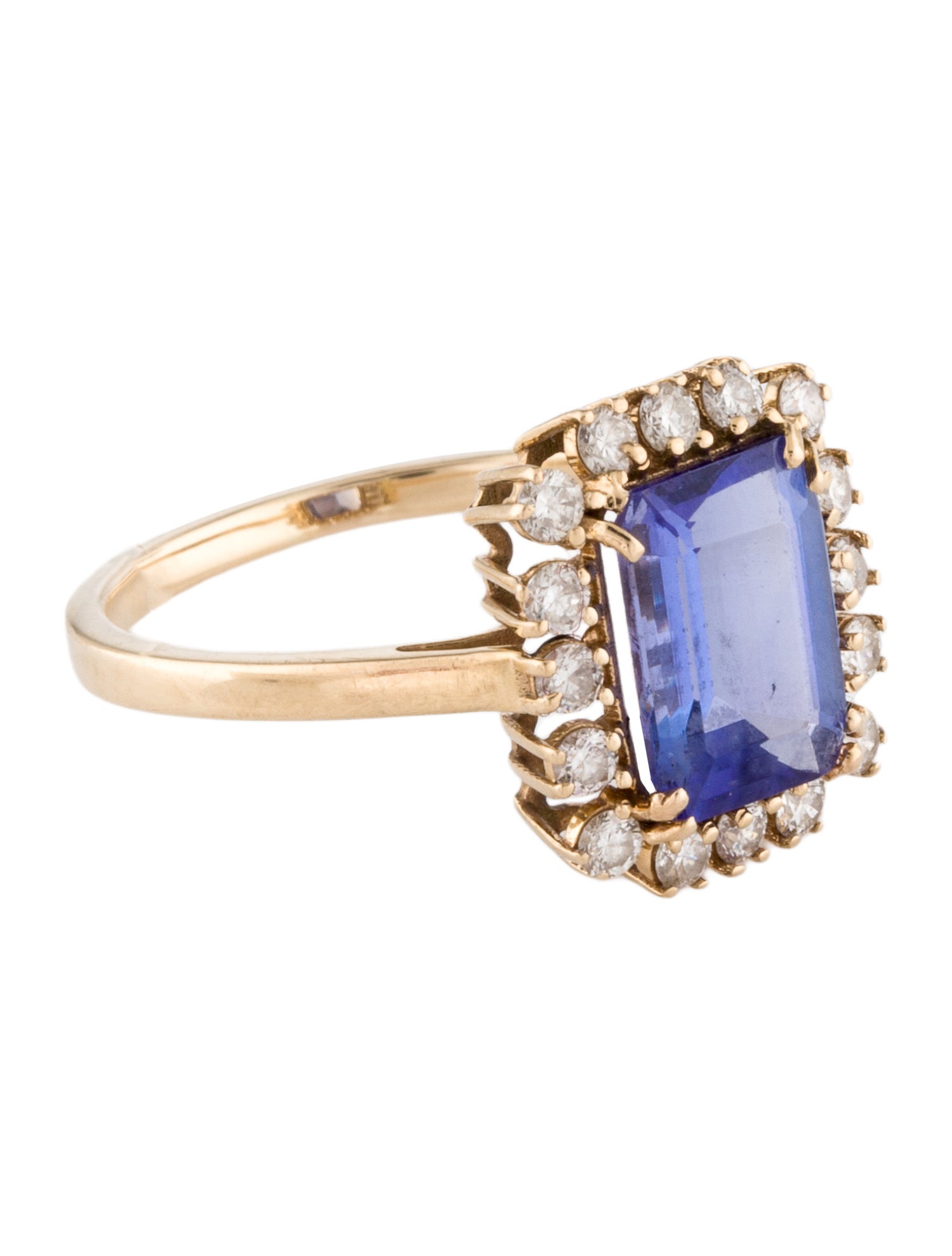 Ring 14K Tanzanite & Diamond Cocktail Ring