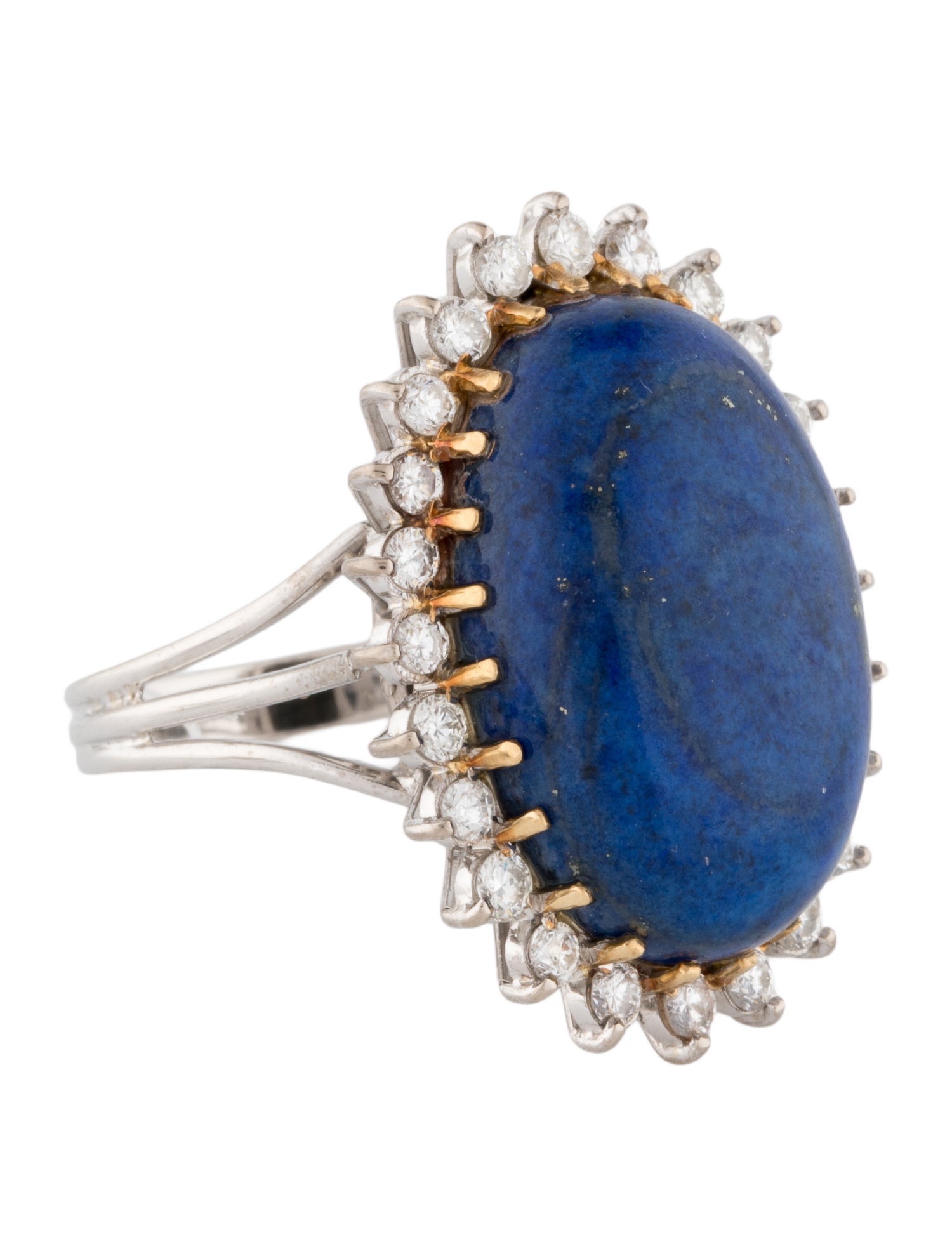 Ring 19.06ct Lapis Lazuli & Diamond Cocktail