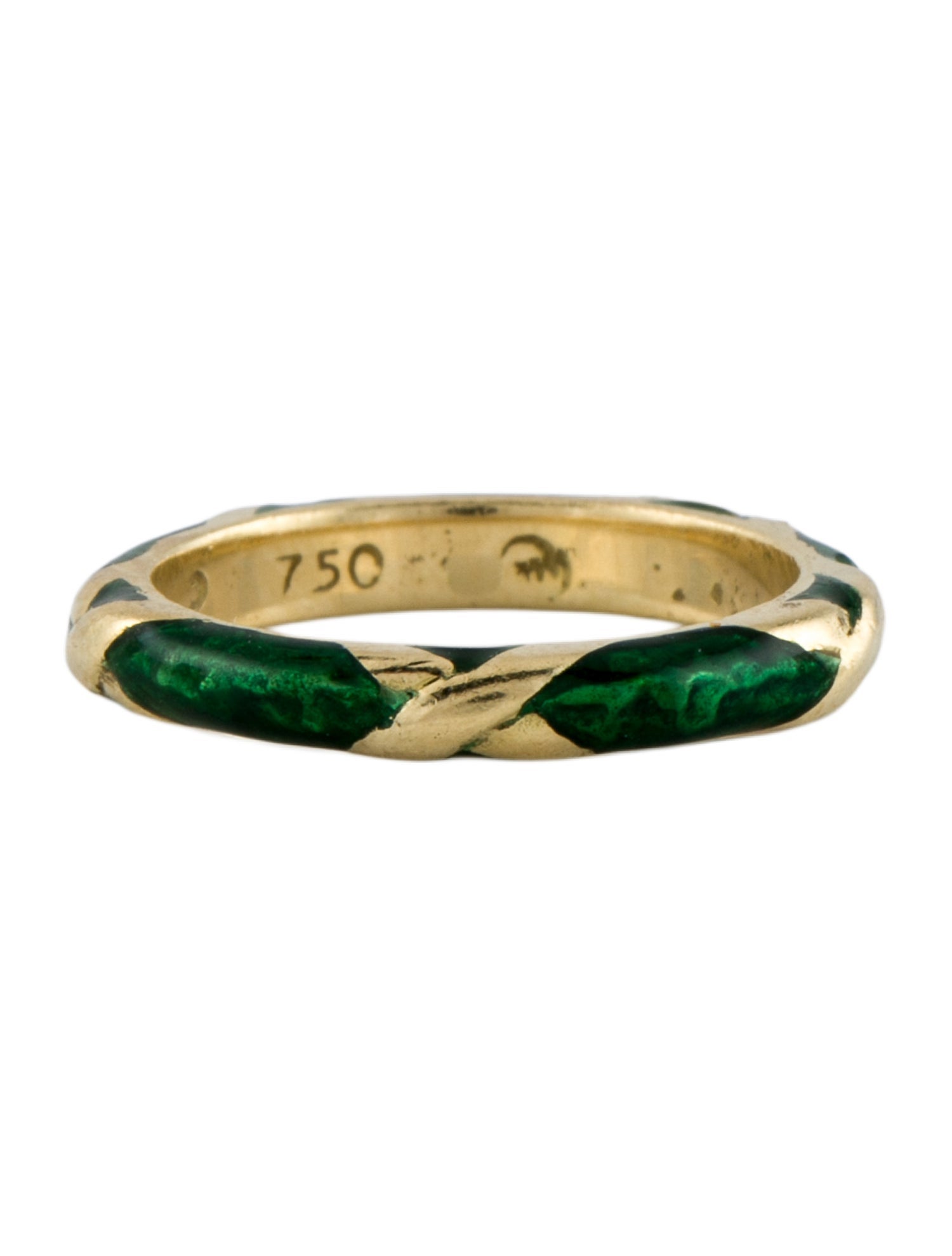 Ring 18K Diamond Enamel Band