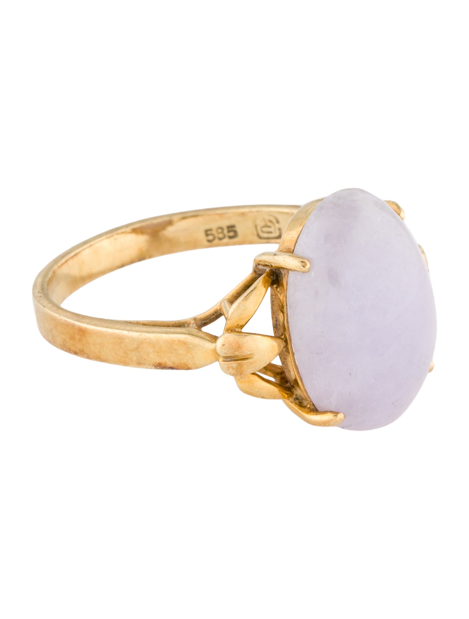 Ring 14K 6.44ct Lavender Jadeite Cocktail