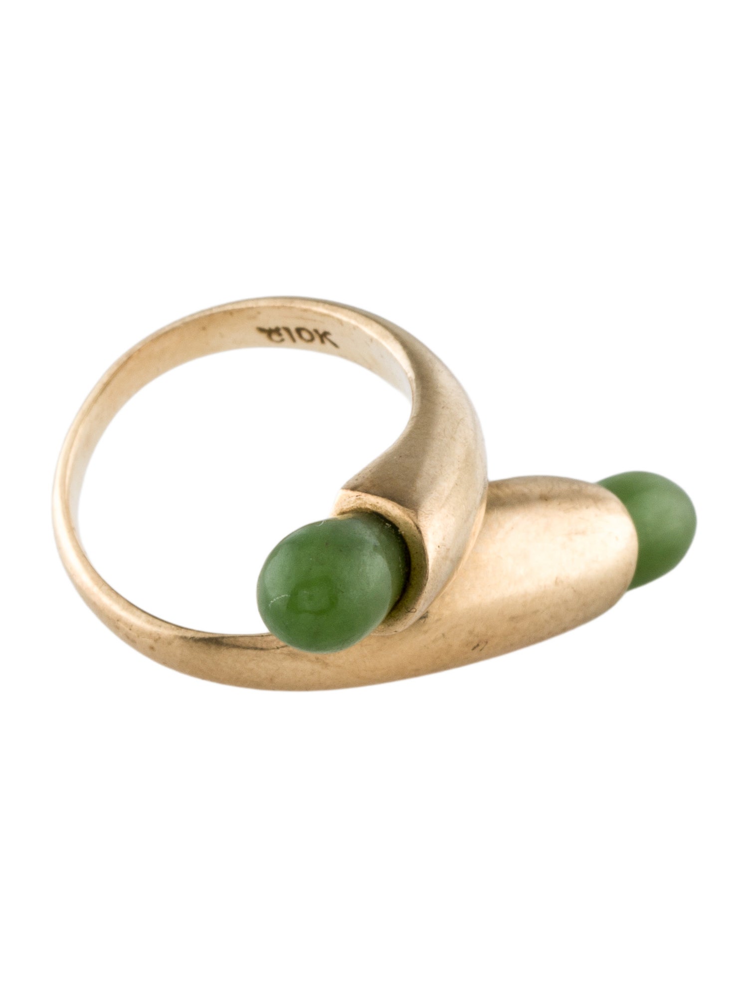 Ring 10K Nephrite Bypass Cocktail Ring