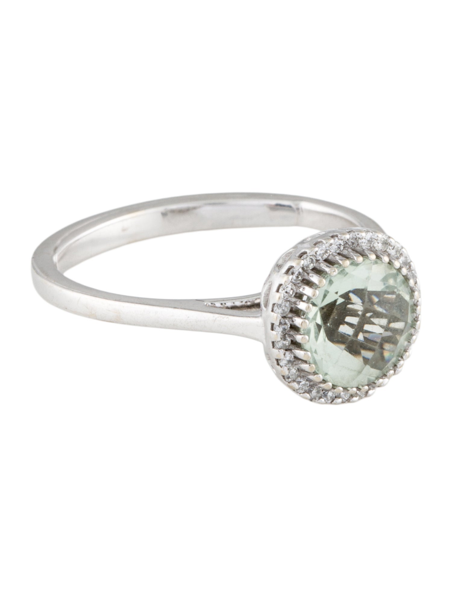 Ring 14K Prasiolite & Diamond Cocktail