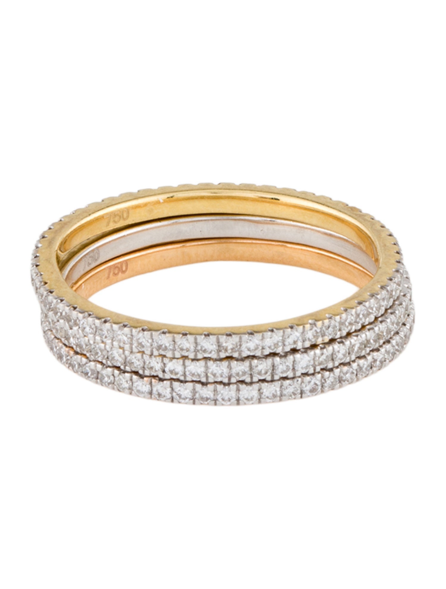 Ring 18K Diamond Eternity Band Stacking Set
