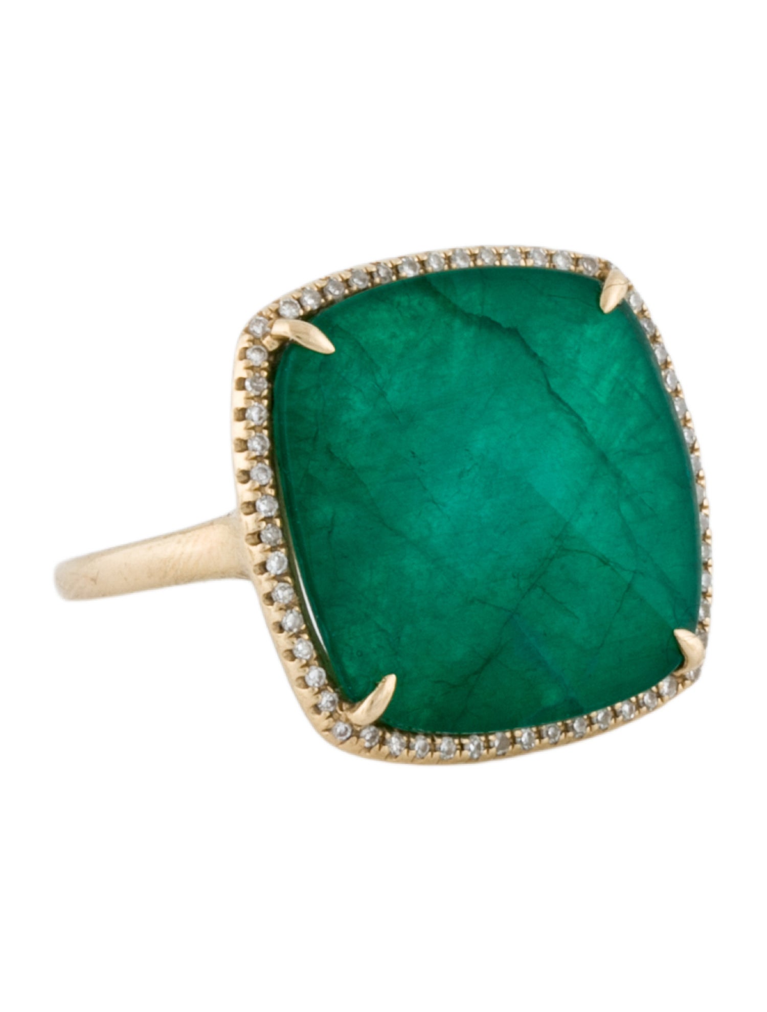 Ring 14K Mother Of Pearl & Quartz Doublet Cocktail