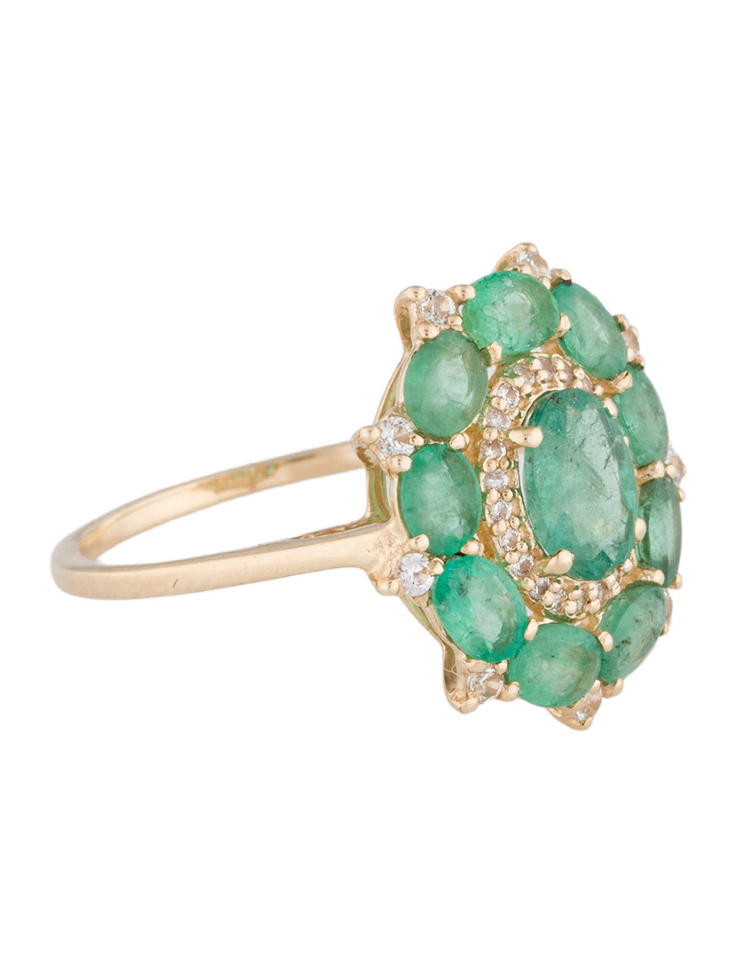 Ring 14K 1.48ctw Emerald and Sapphire Cocktail