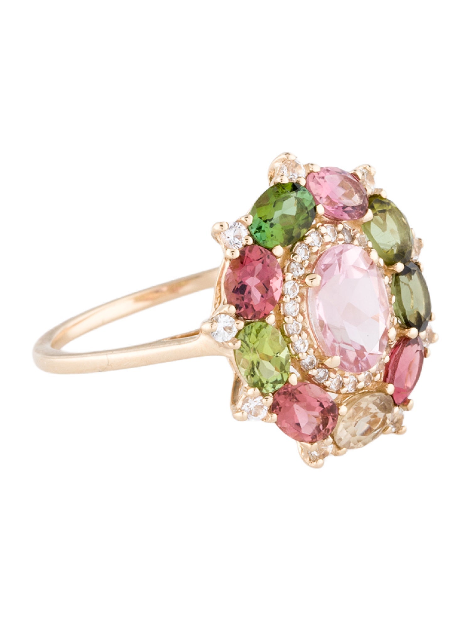 Ring 14K Tourmaline & Sapphire Cocktail