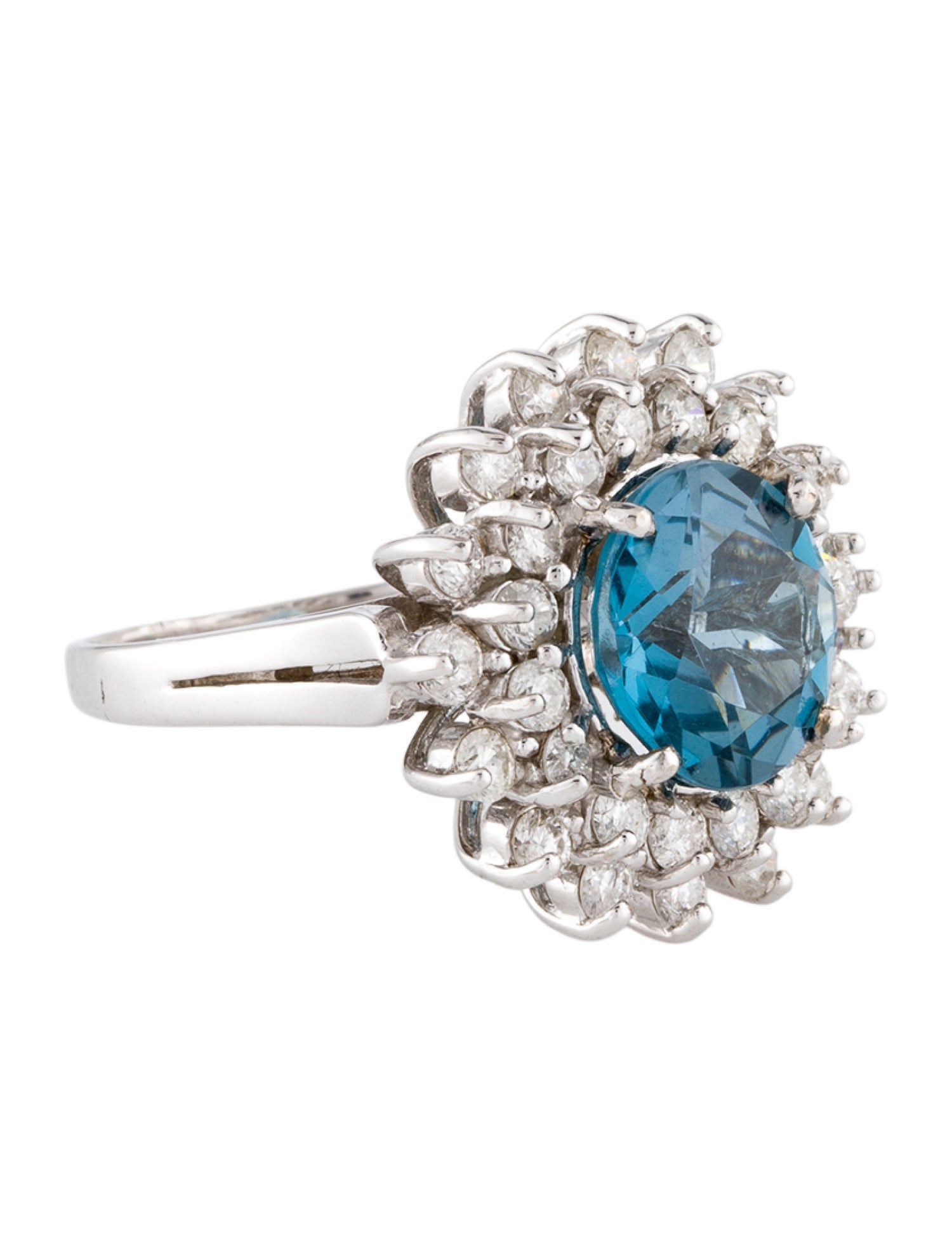 Ring 14K 4.07ct Topaz & 1.20ctw Diamond Cocktail