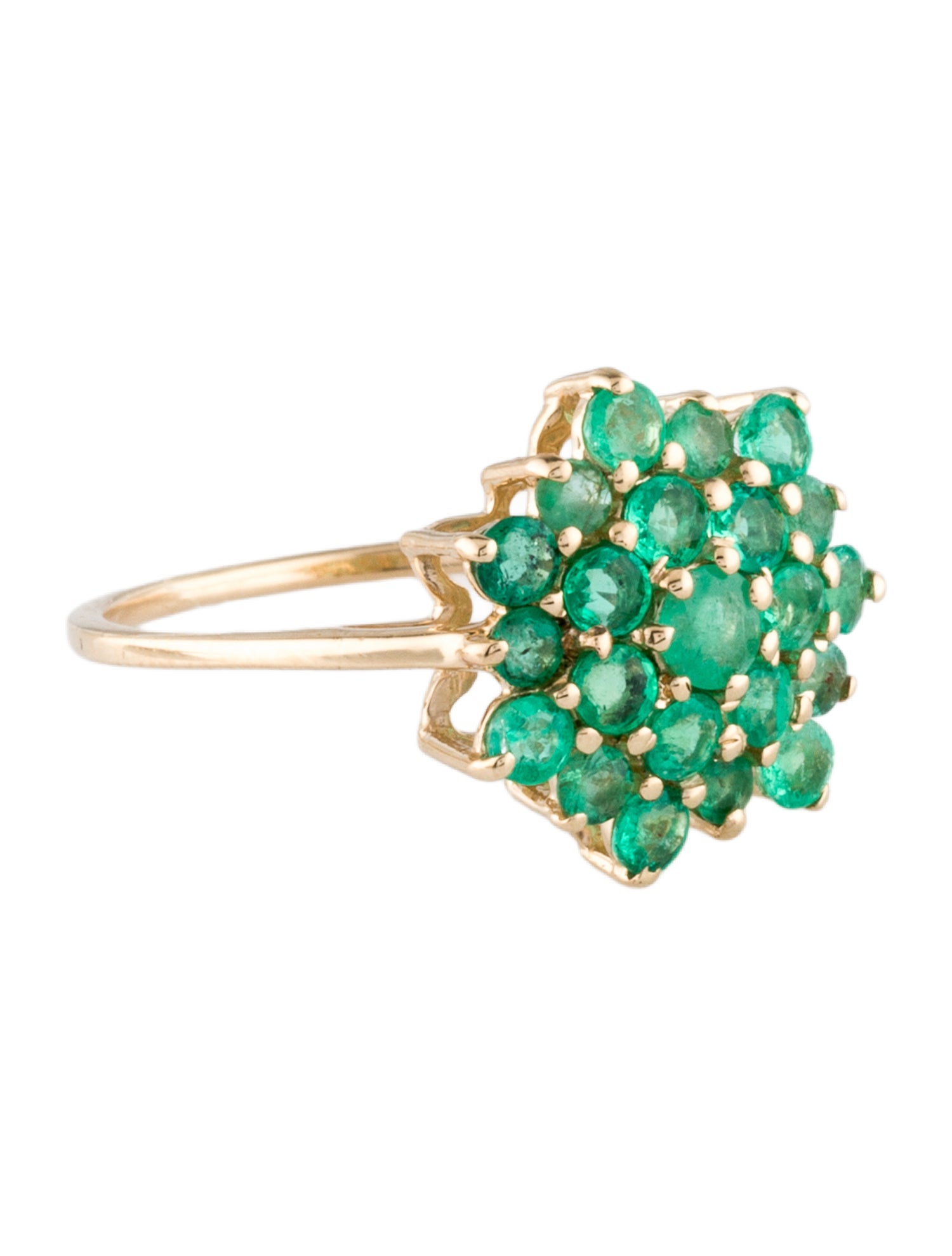 Ring 14K Emerald Cocktail