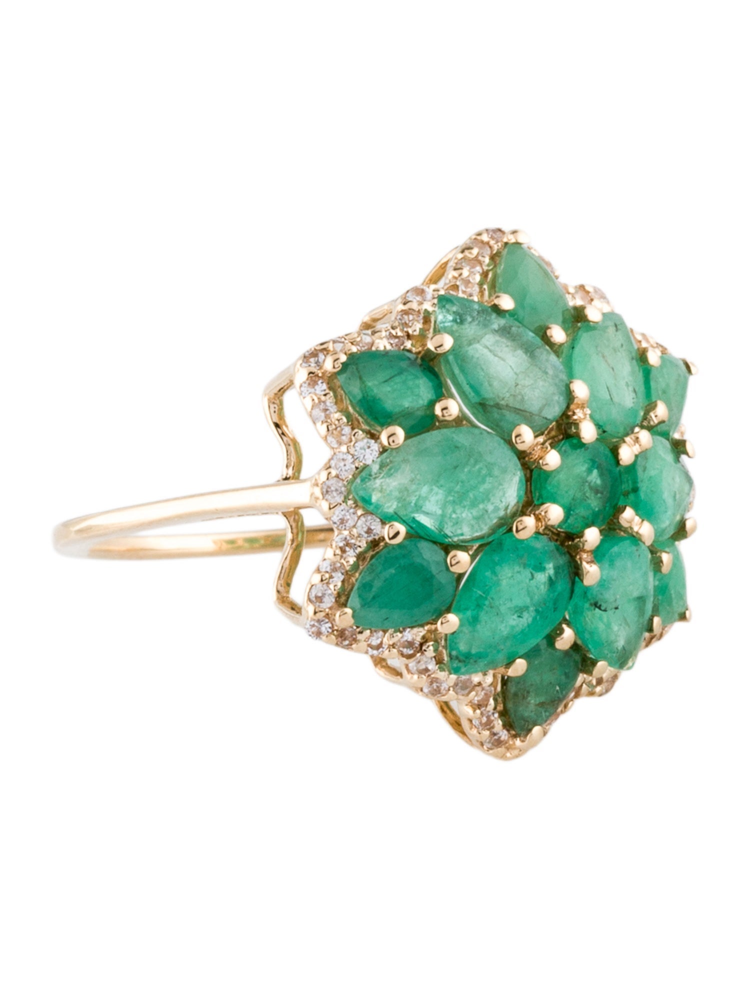 Ring 14K Emerald & Sapphire Cocktail