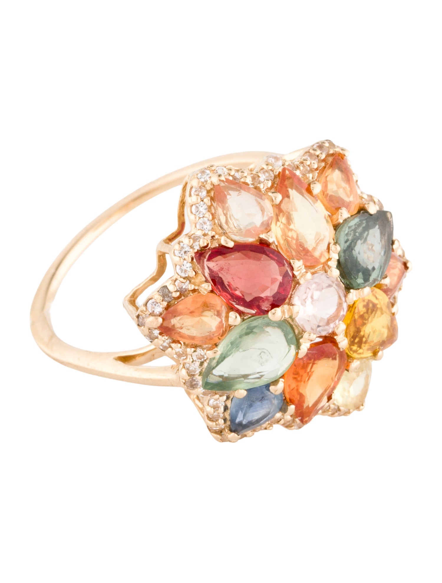 Ring 14K 3.76ctw Sapphire & Tourmaline Cocktail