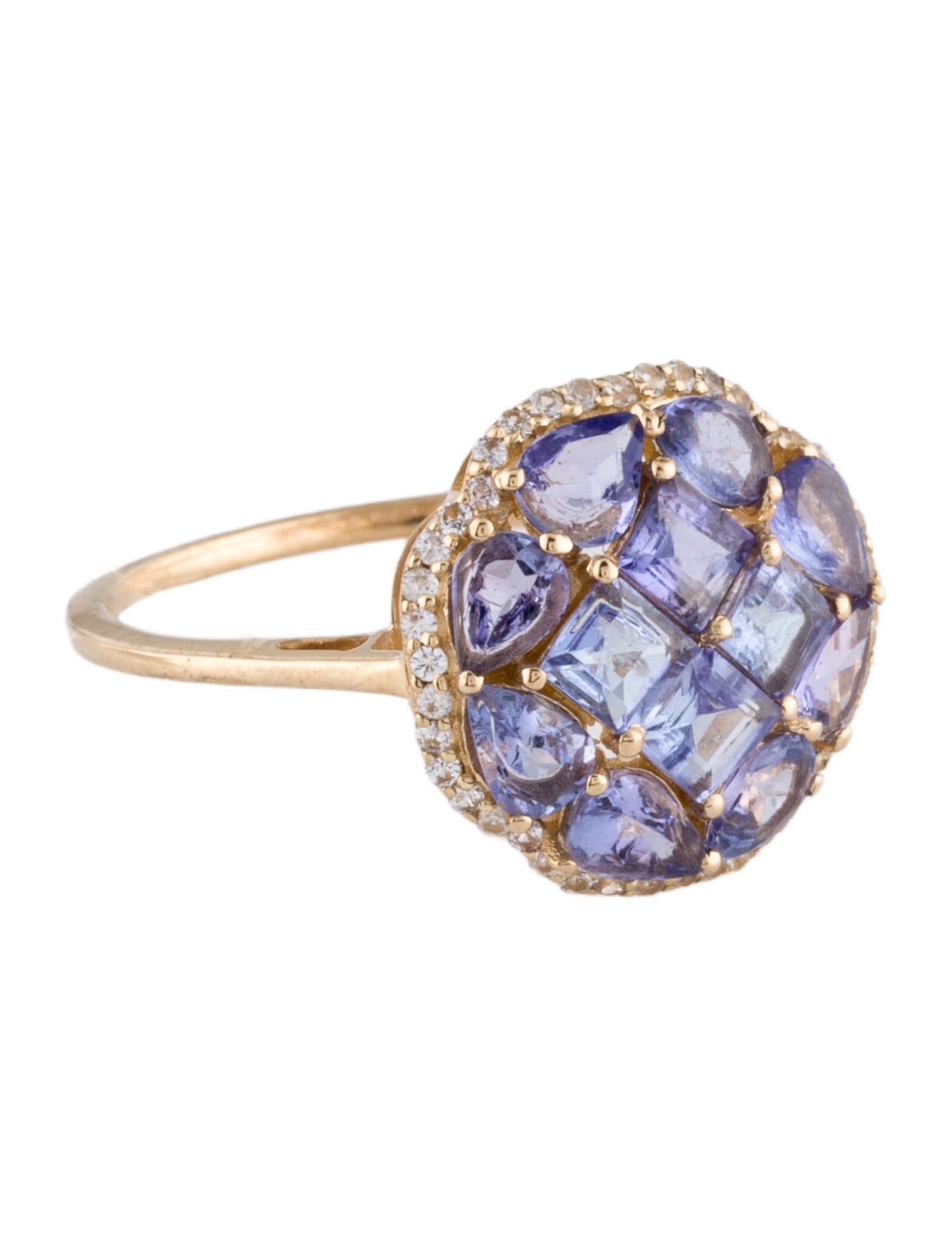 Ring 14K 1.48ctw Tanzanite & Sapphire Cocktail