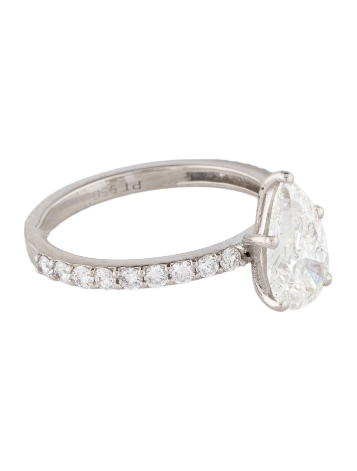 Ring Platinum 1.57ct Lab-Grown Diamond Engagement