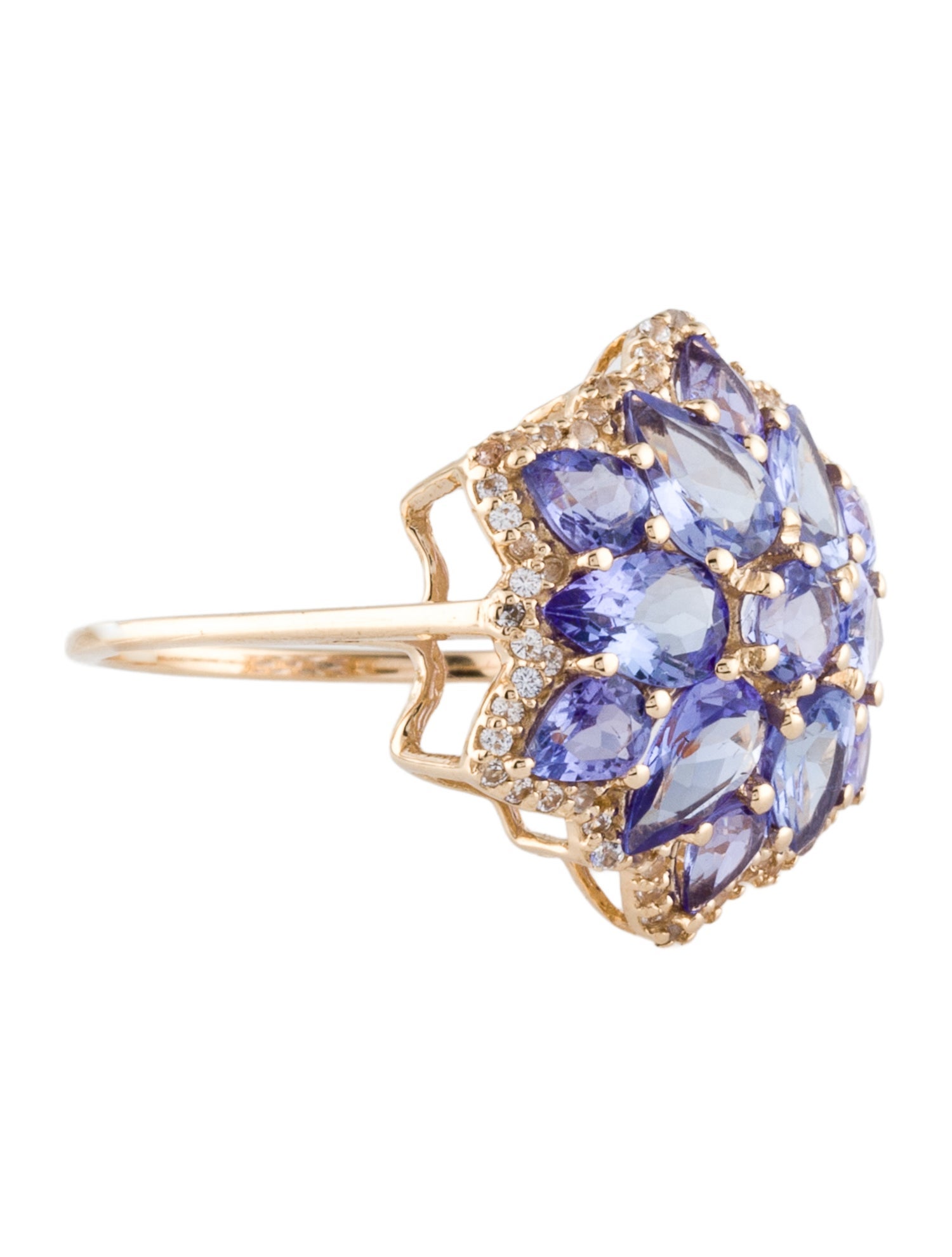 Ring 14K 3.03ctw Tanzanite & Sapphire Cocktail