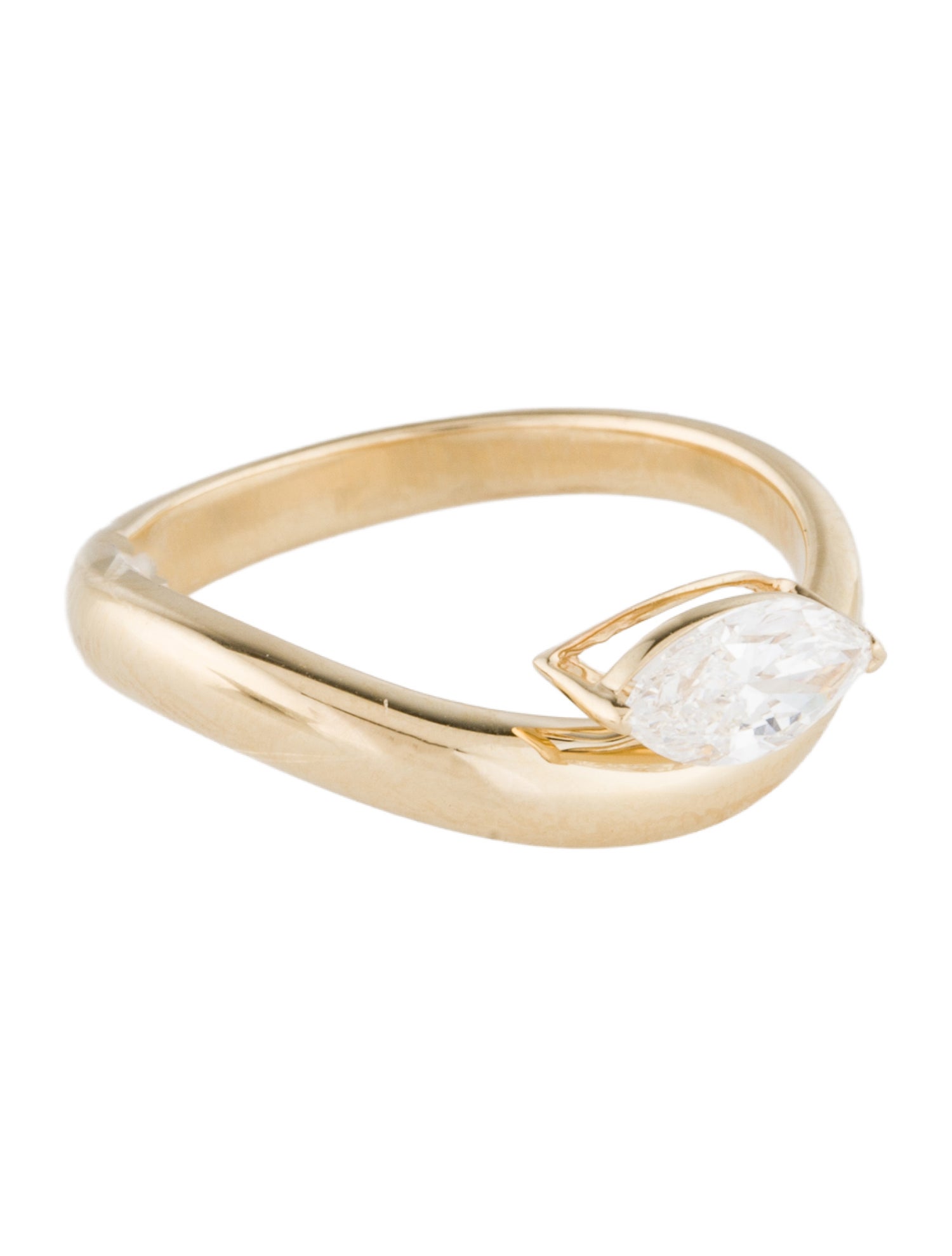 Ring 14K Lab-Grown Diamond Curved Band