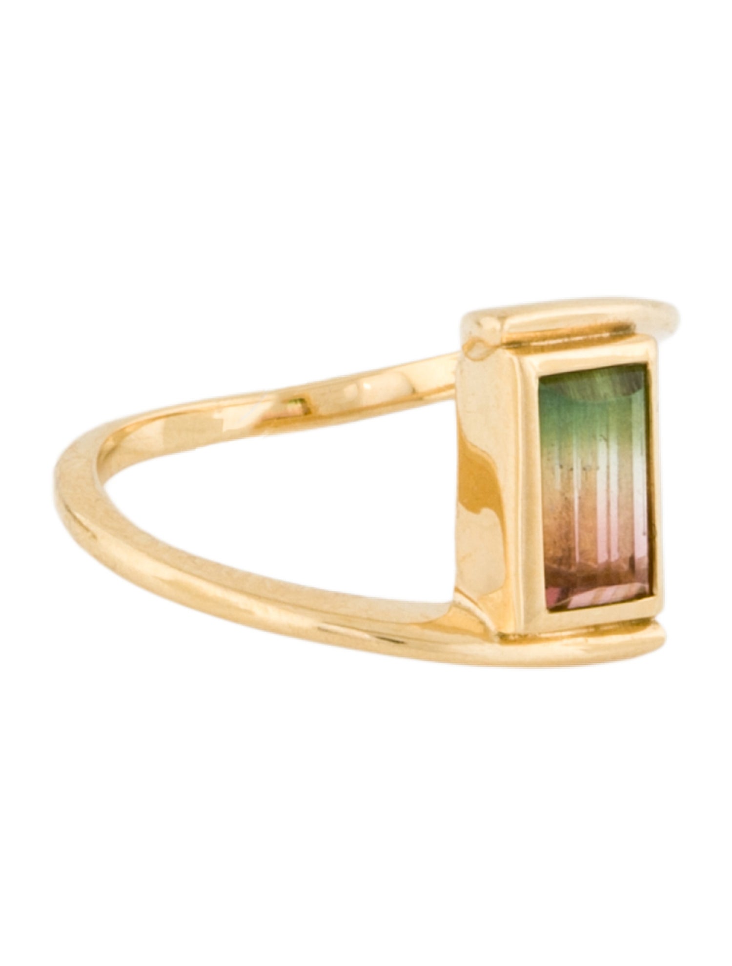 Ring 18K Parti-Colored Tourmaline Bypass