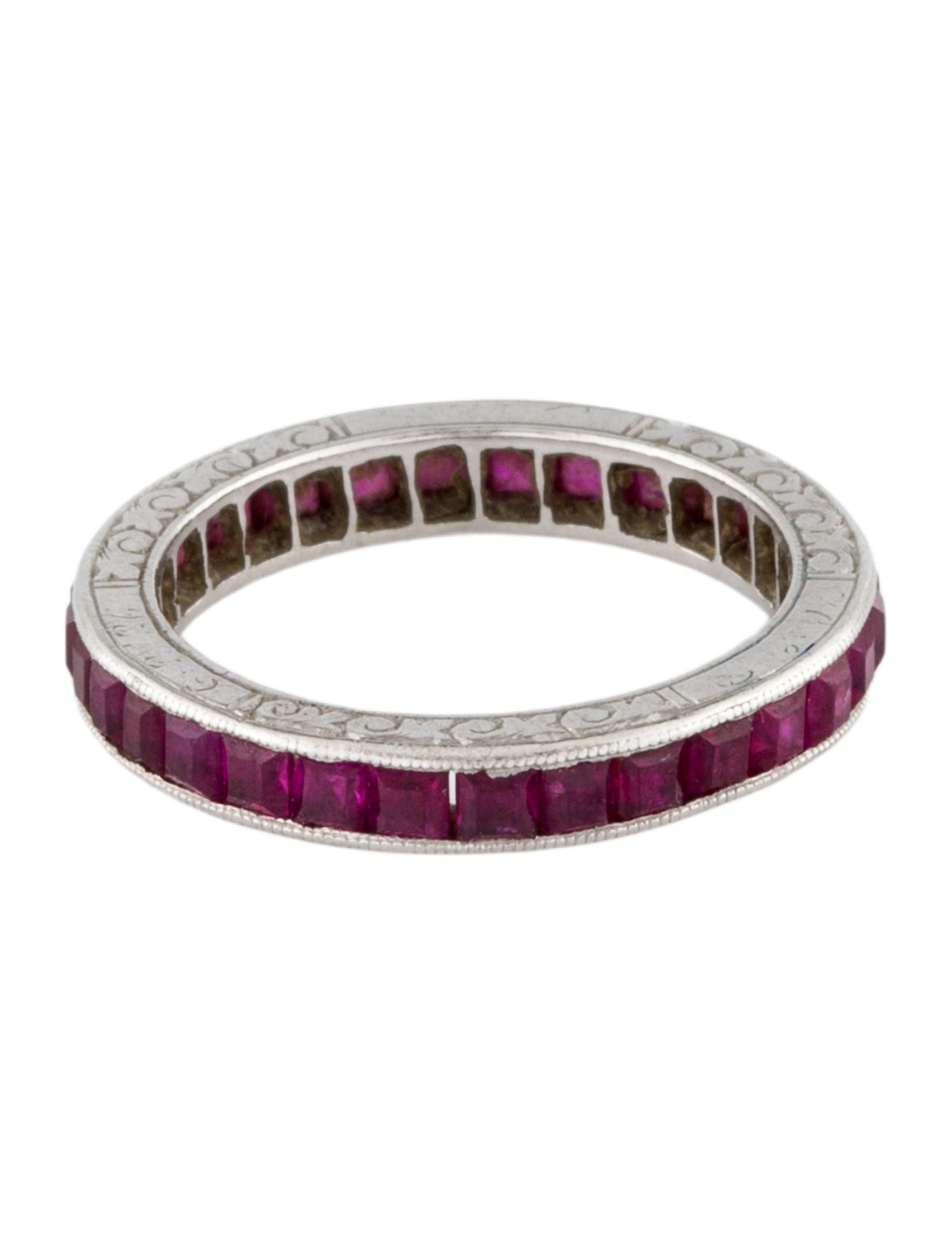 Ring Platinum 1.67ctw Ruby Eternity Band
