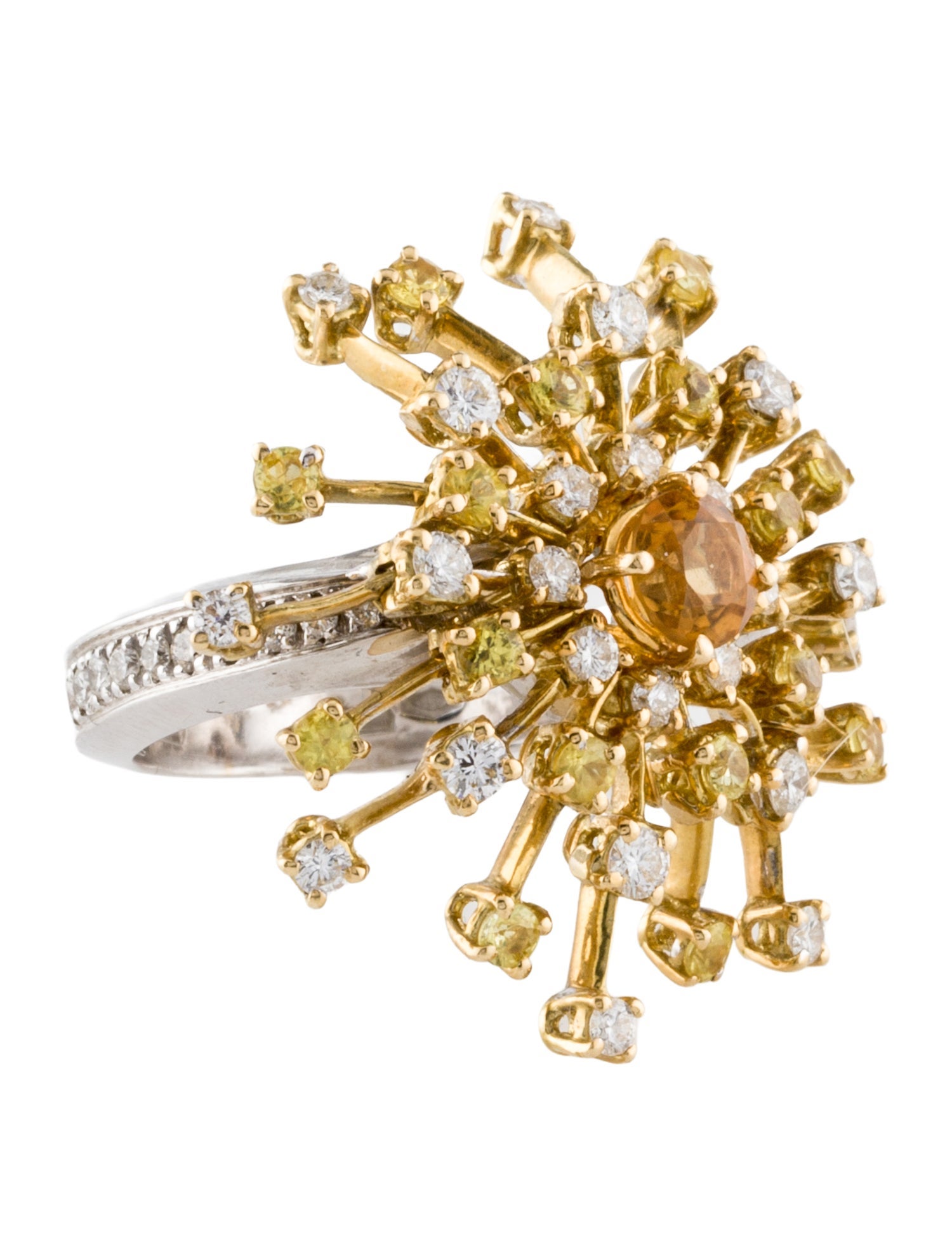 Ring Valente Milano 18K Citrine, Sapphire & Diamond Starburst