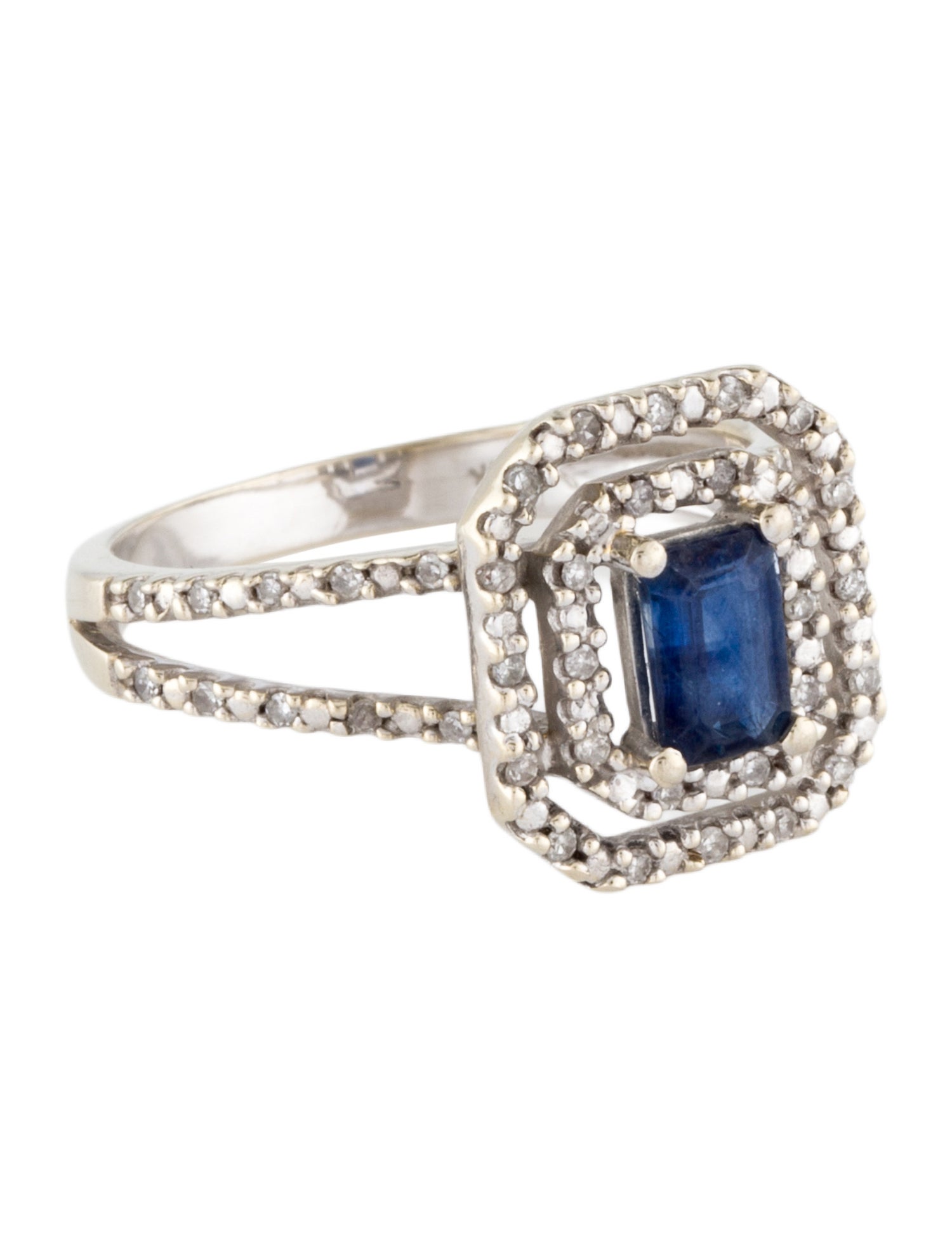 Ring 14K Sapphire & Diamond Cocktail