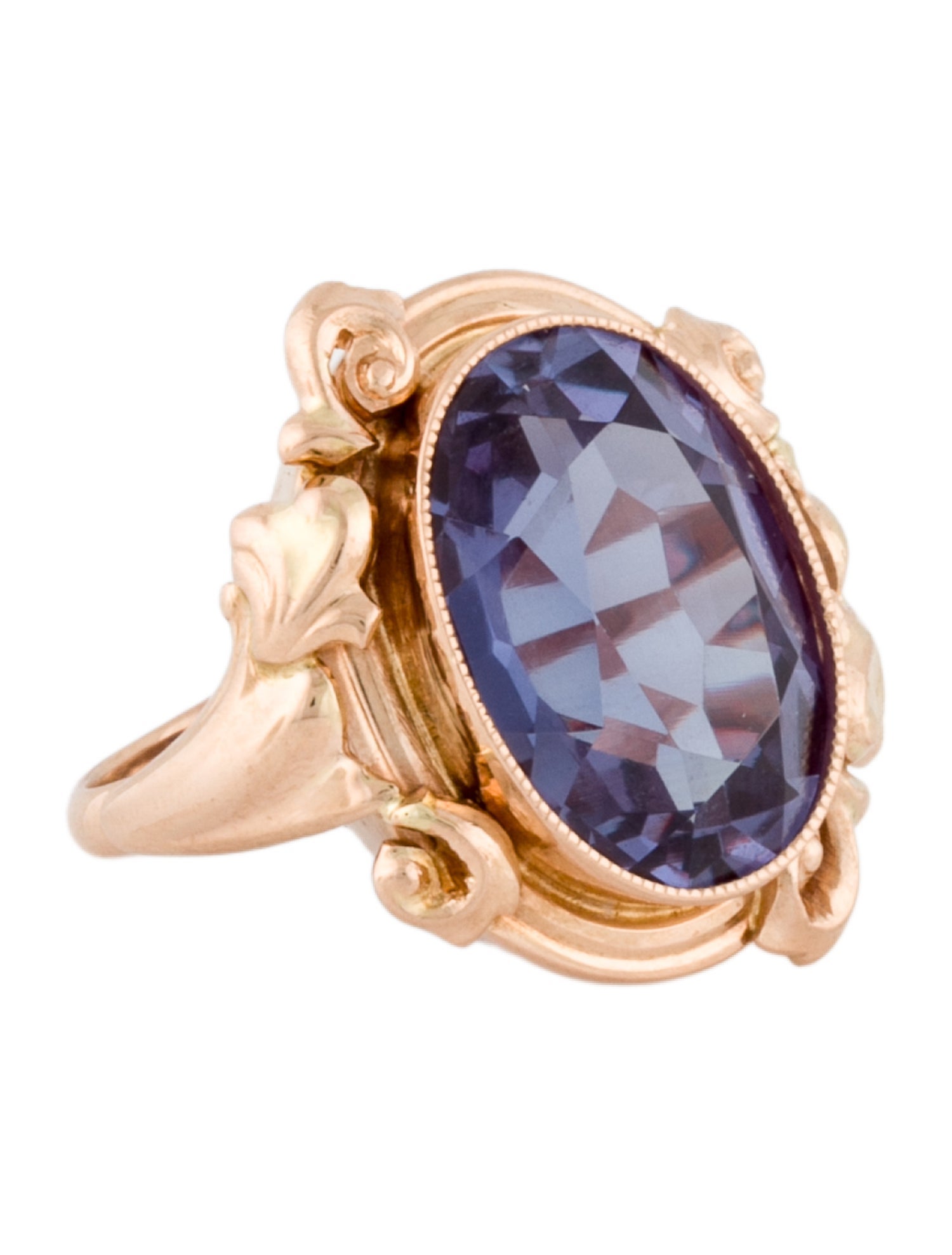 Ring 14K 11.25ctw Synthetic Sapphire Cocktail