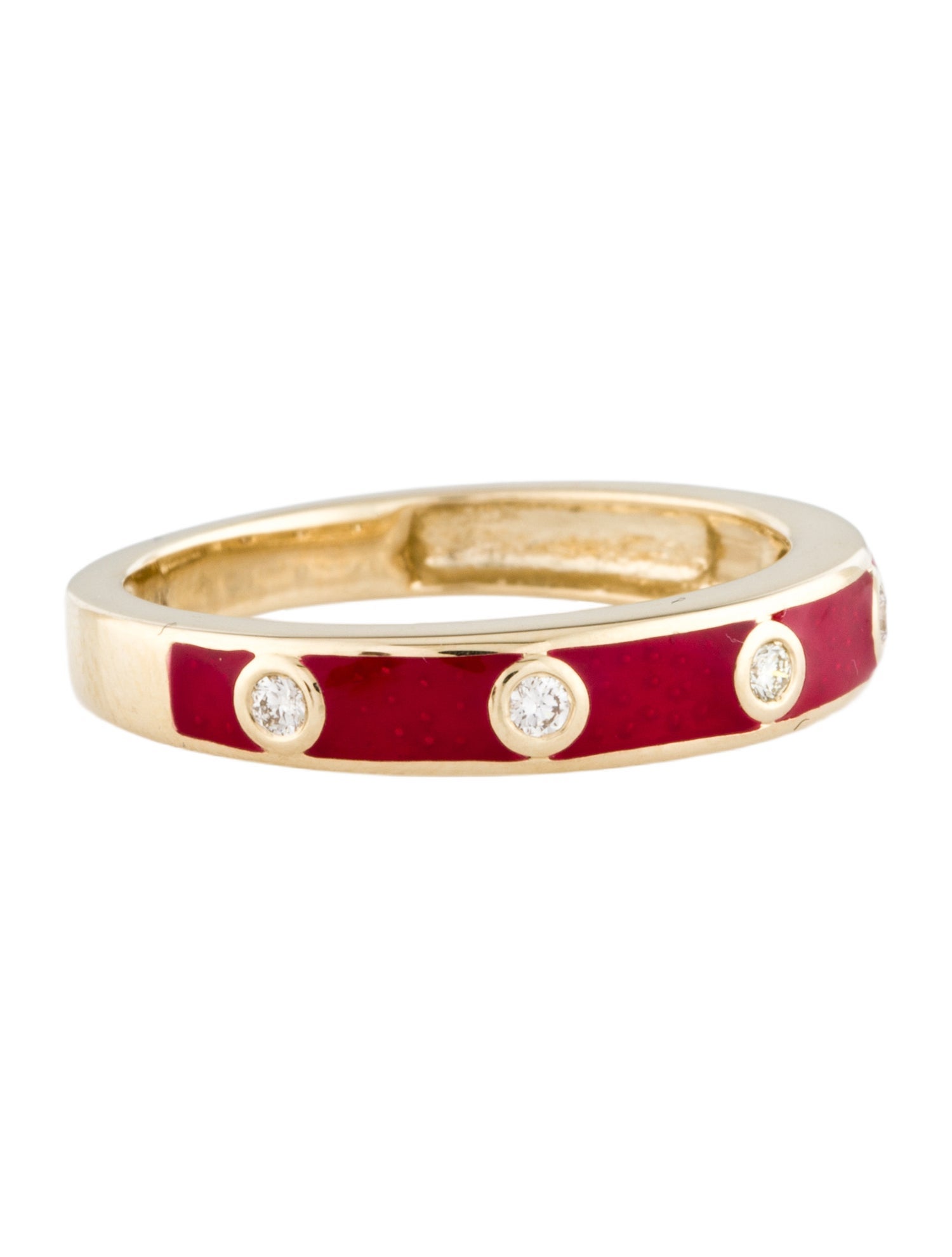 Ring 14K Diamond & Enamel Band