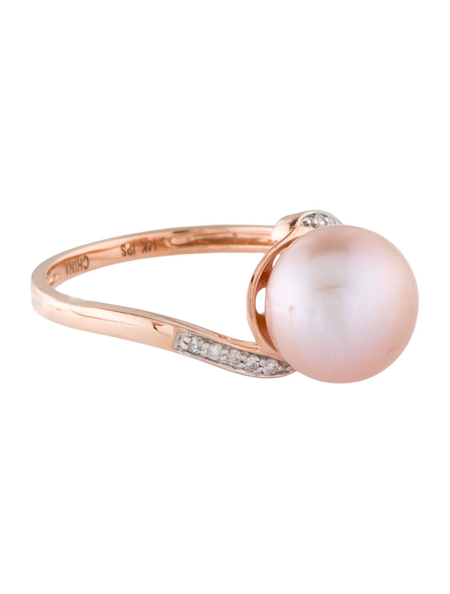 Ring 14K Pearl & Diamond Cocktail