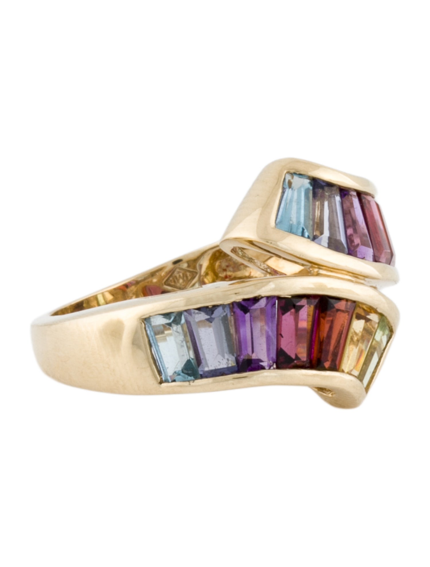 Ring 14K Multistone Rainbow Band