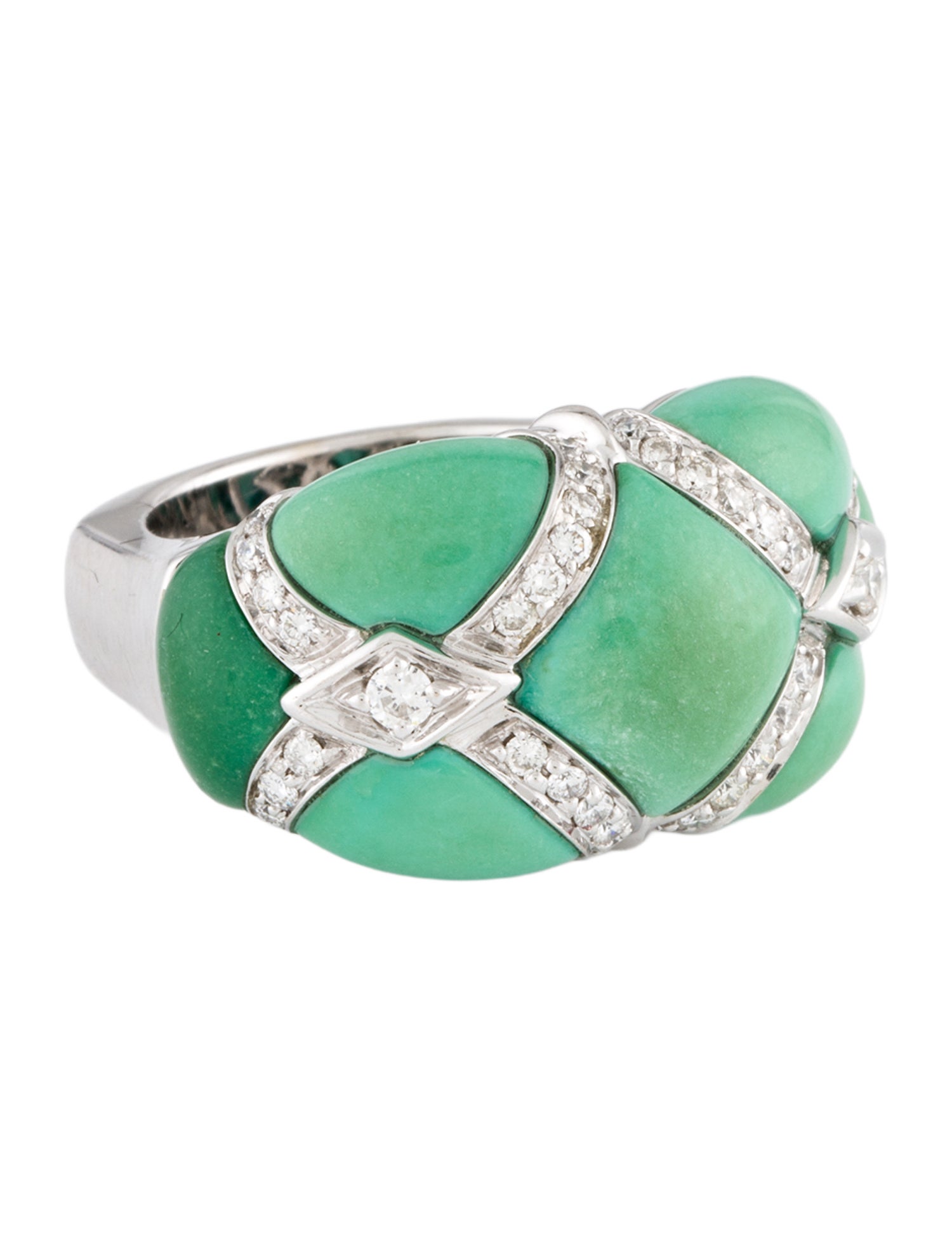 Ring Oro Trend 18K Turquoise & Diamond Cocktail