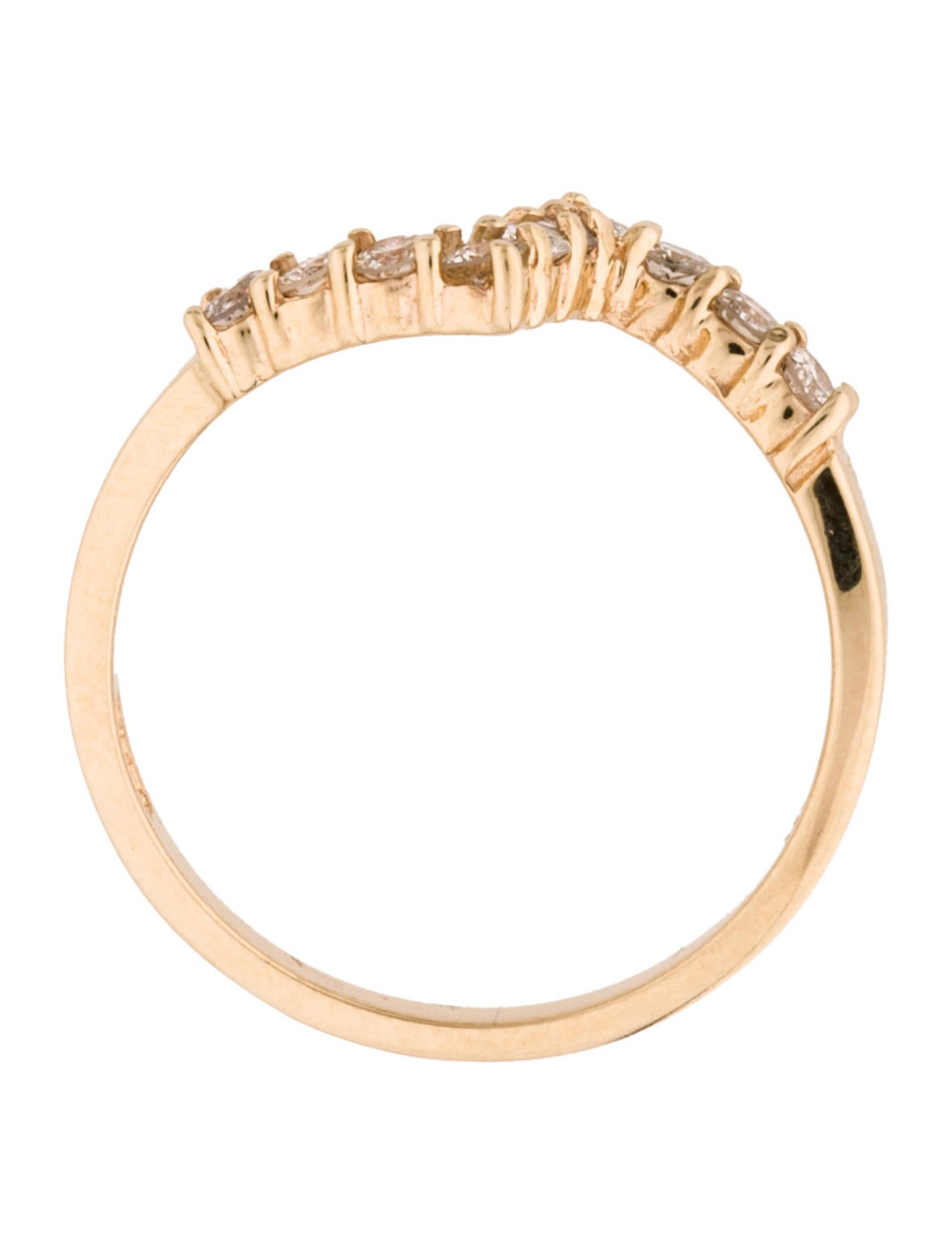 14K Diamond ZigZag Band Rings RRING36861 The RealReal