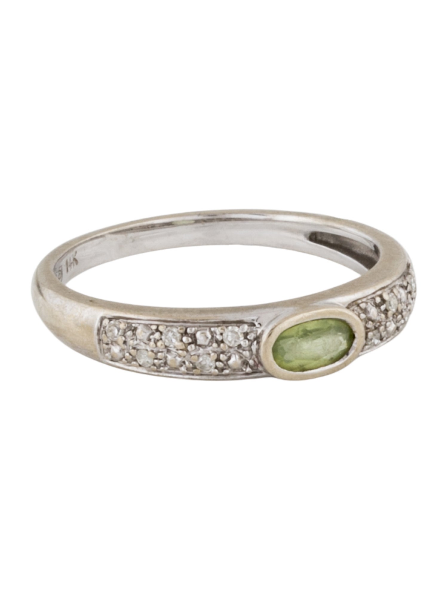 Ring 14K Peridot & Diamond Band