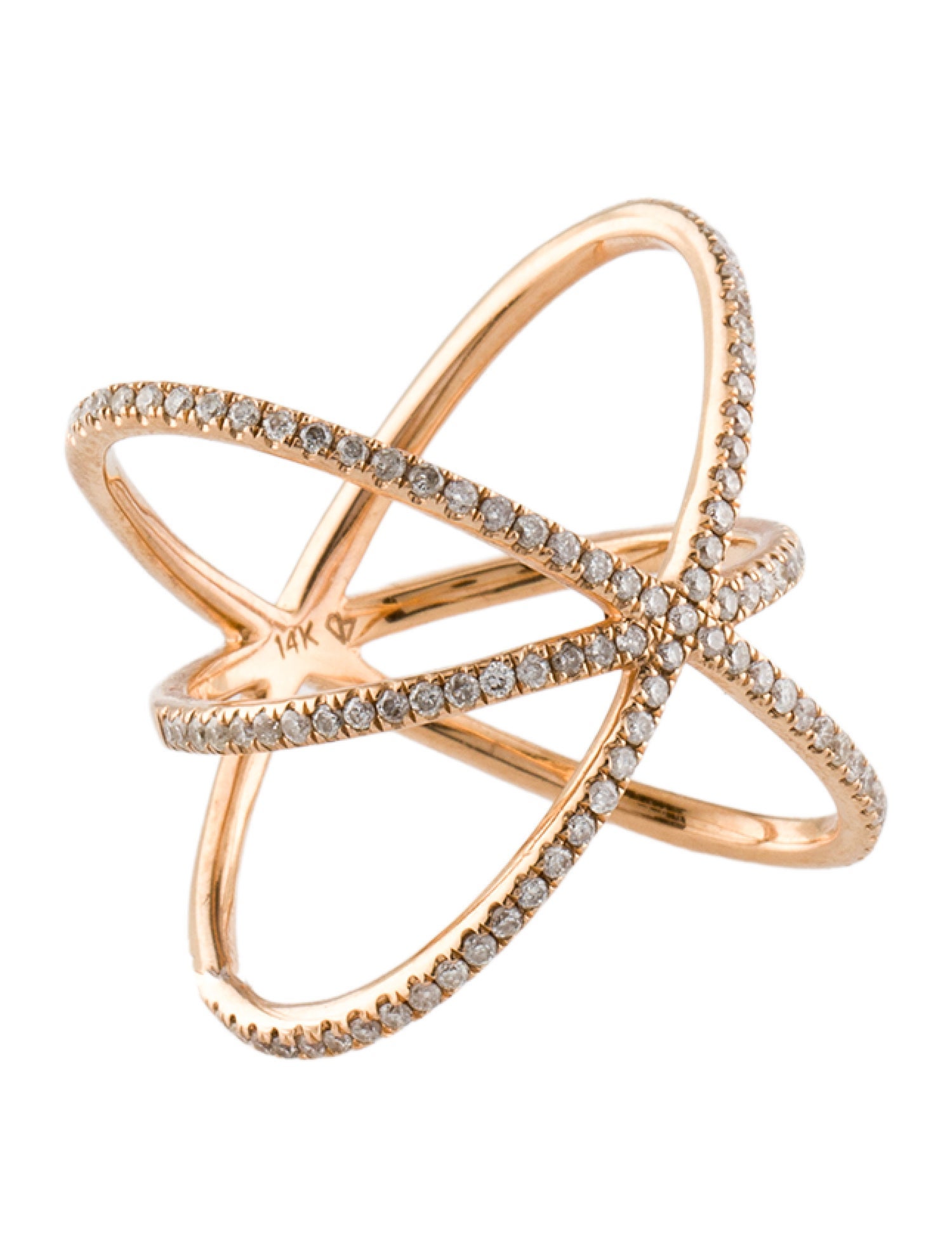 Ring 14K Diamond Criss-Cross Ring