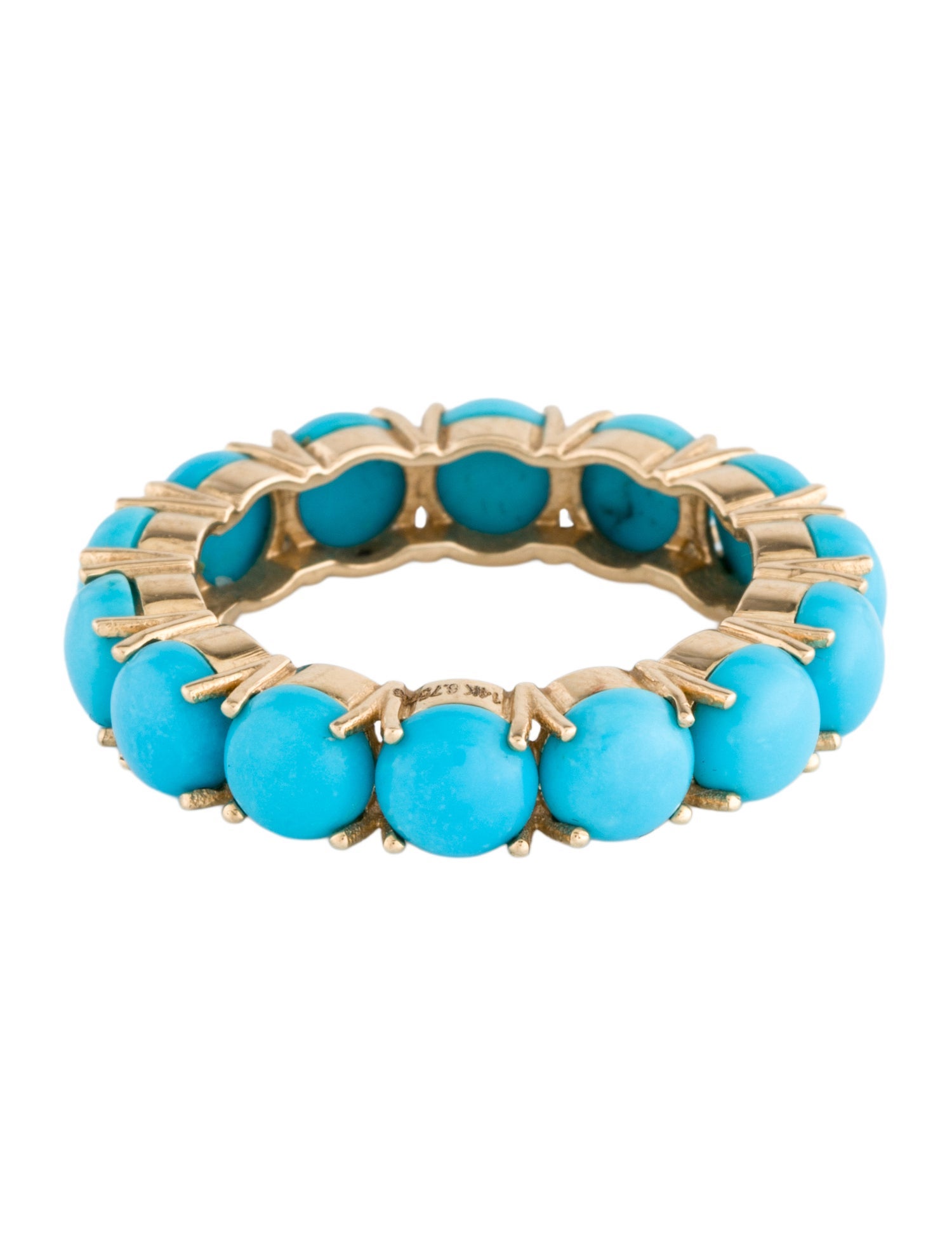 Ring 14K 6.75ctw Turquoise Eternity Band