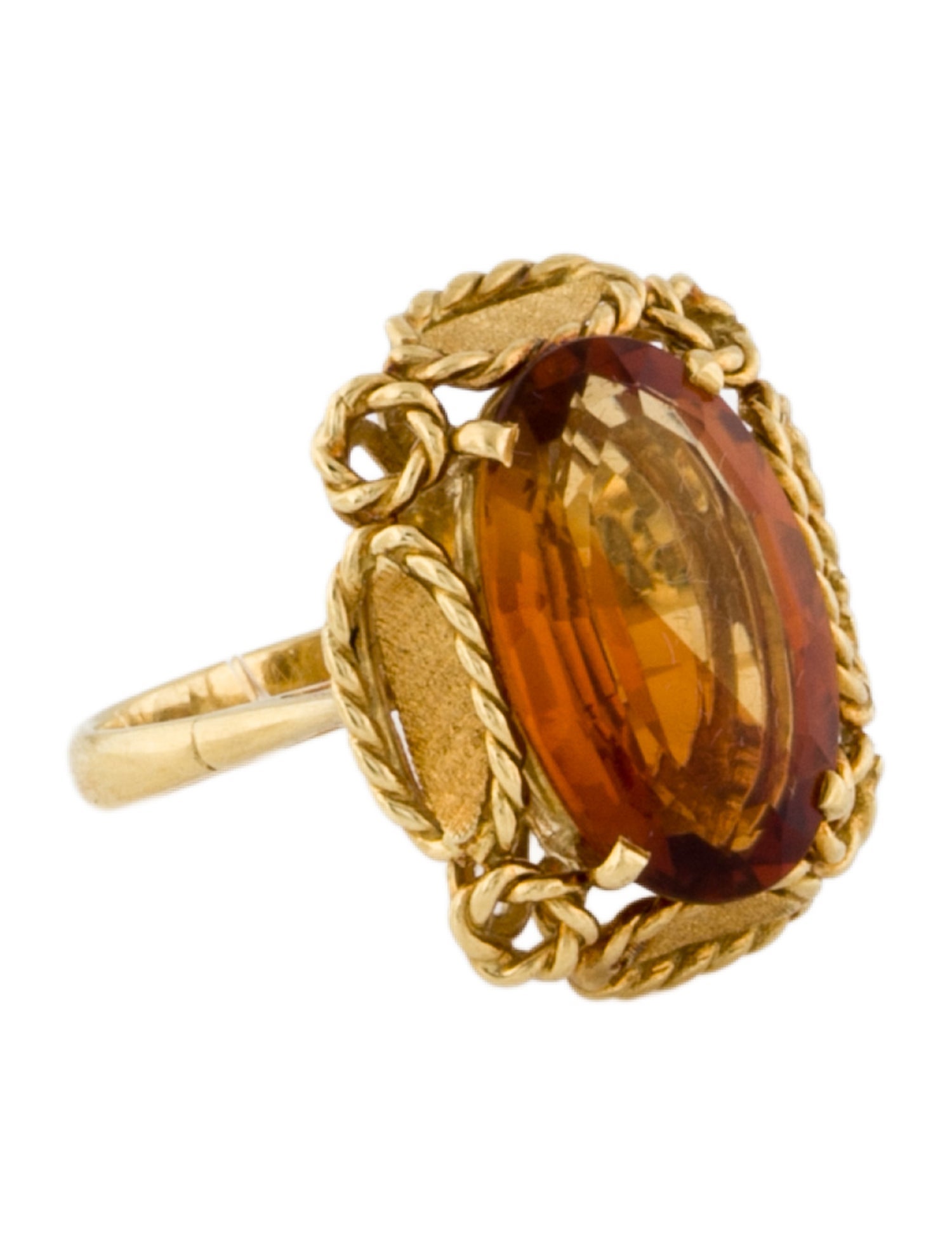Ring 18K 4.56ct Citrine Cocktail