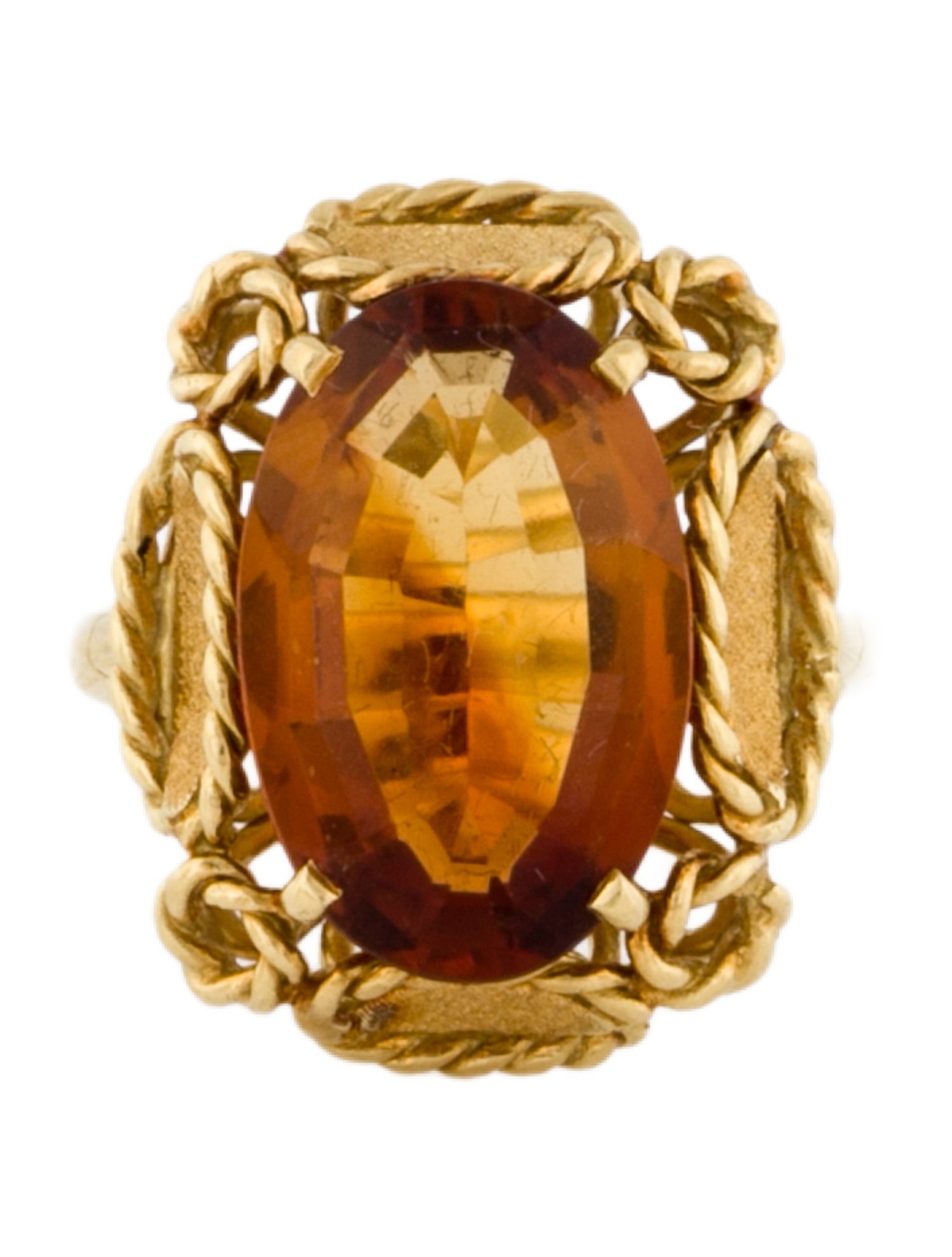 Ring 18K 4.56ct Citrine Cocktail