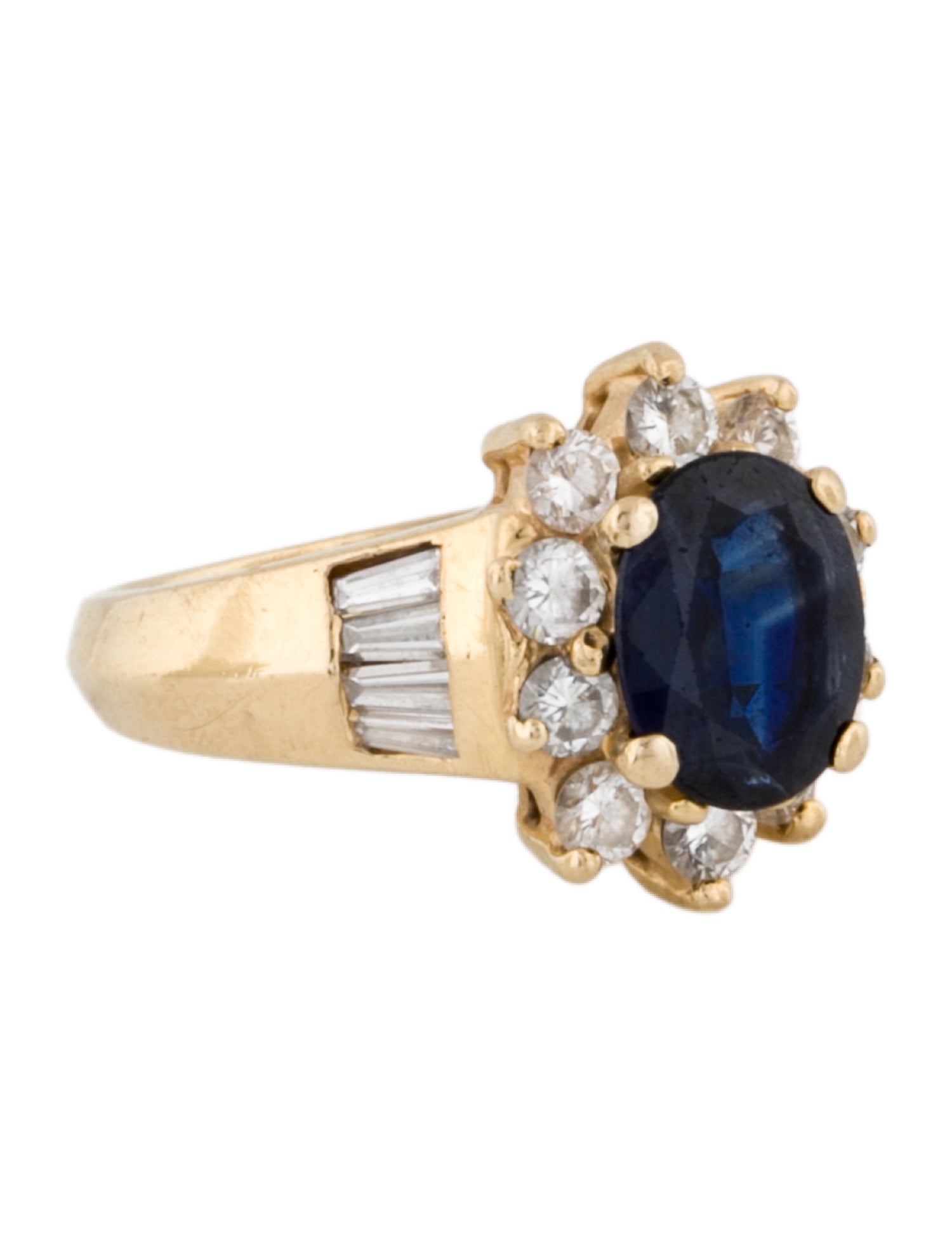 Ring 14K Sapphire & Diamond Cocktail