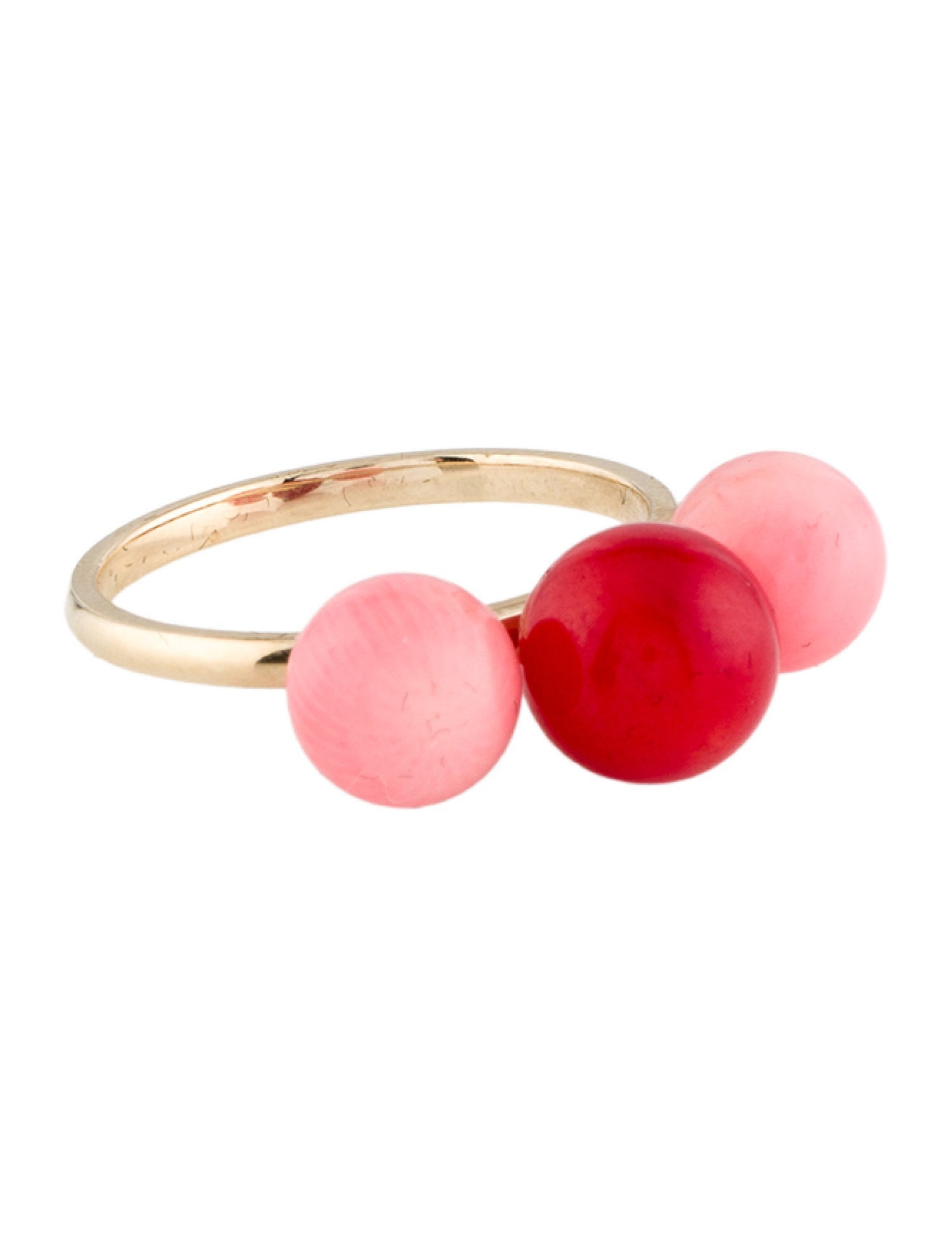 Ring 14K Dyed Coral & Coral Cocktail