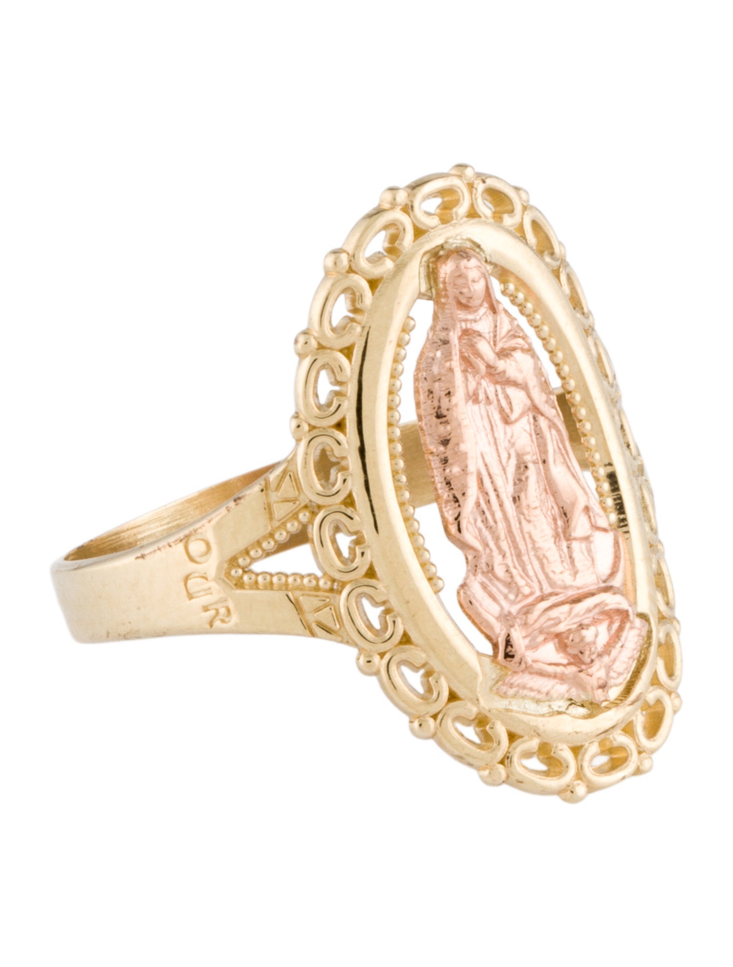 Ring 14K Two-Tone Mother Mary Cocktail