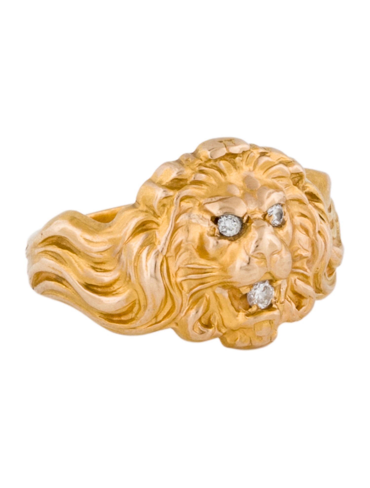 Ring 14K Diamond Lion Band