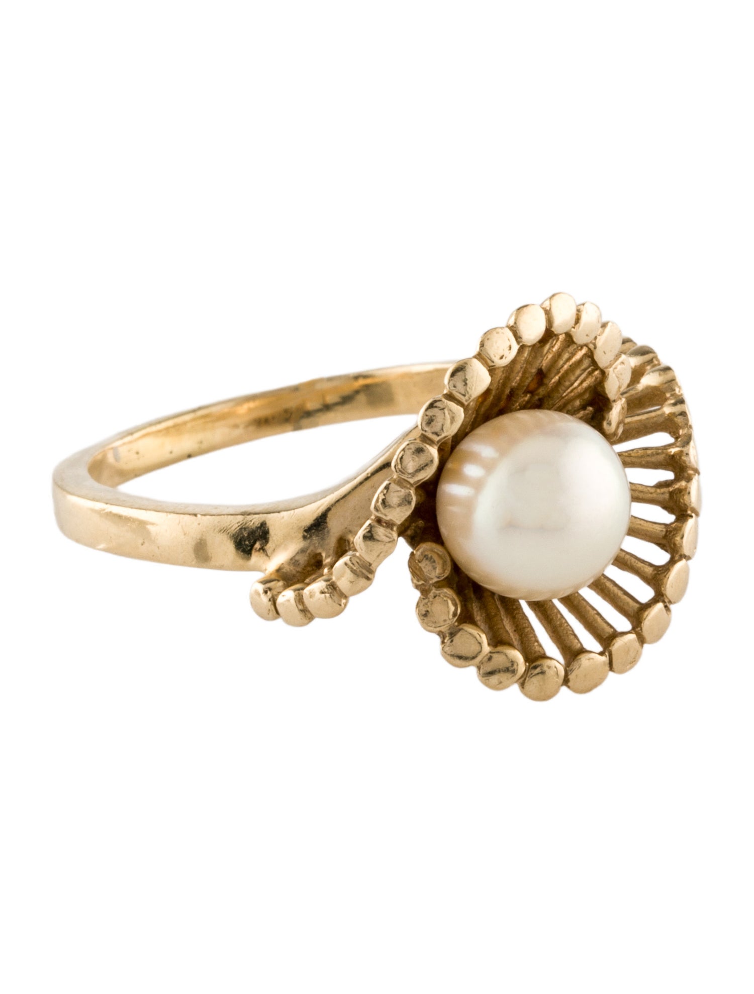 Ring 14K Cultured Pearl Cocktail