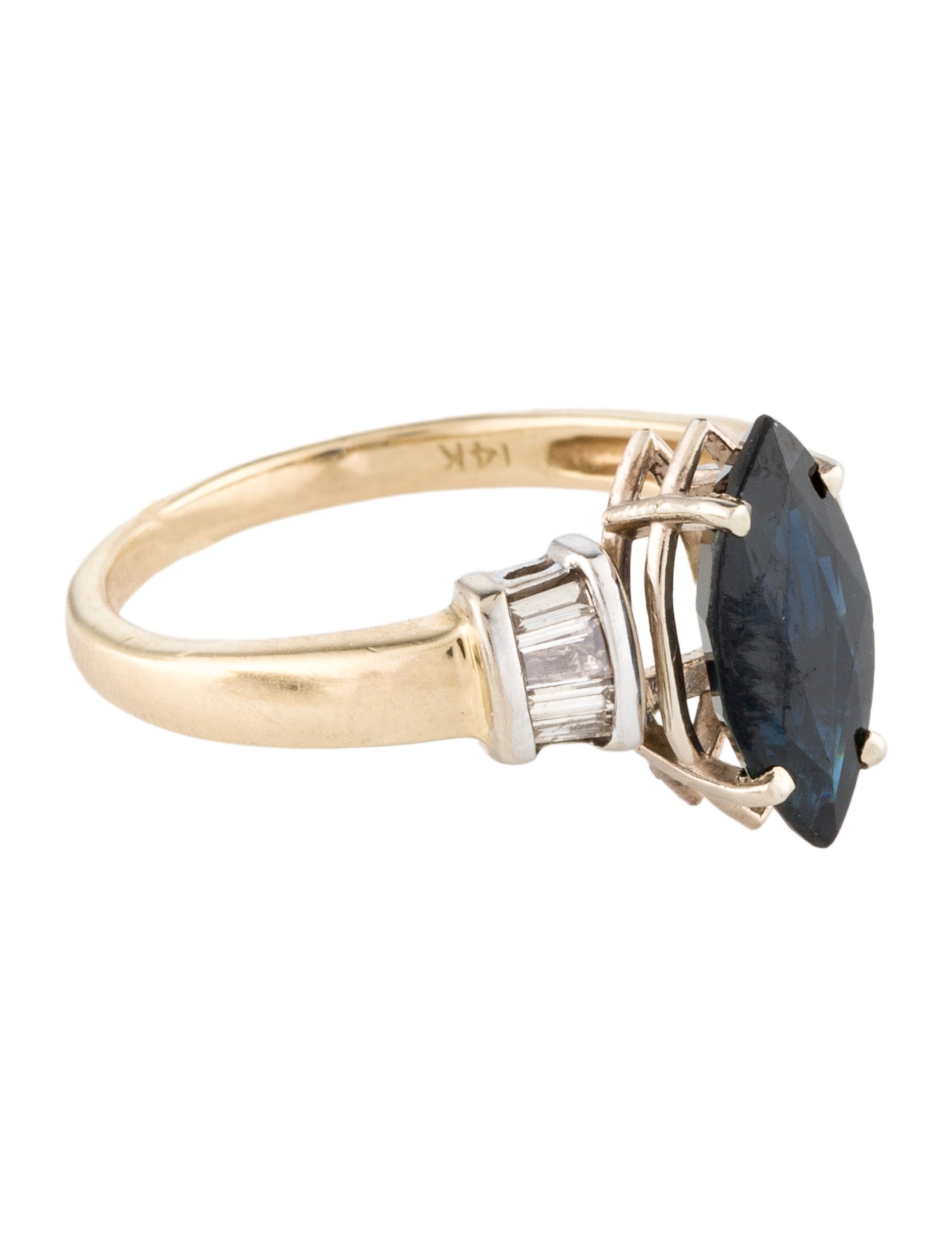 Ring 14K 1.84ct Sapphire & Diamond Cocktail